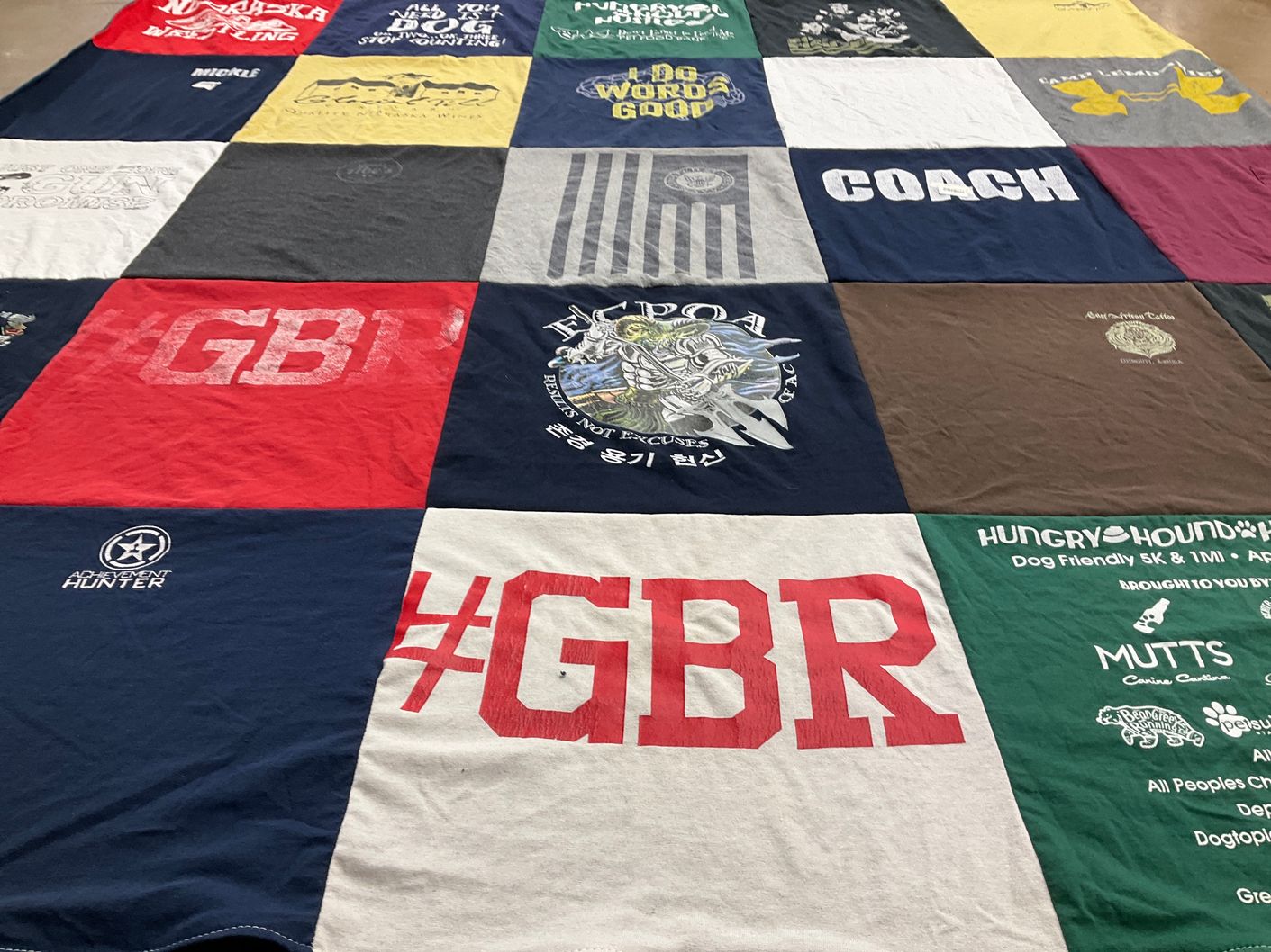 T-shirt quilt with dog, events themes by Jessica from TX