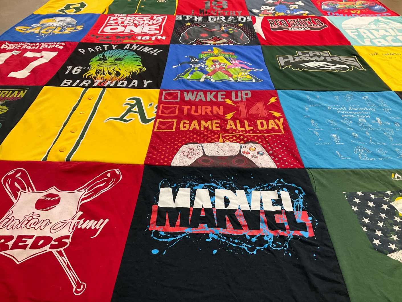 T-shirt quilt featuring oakland athletics by christina from CA