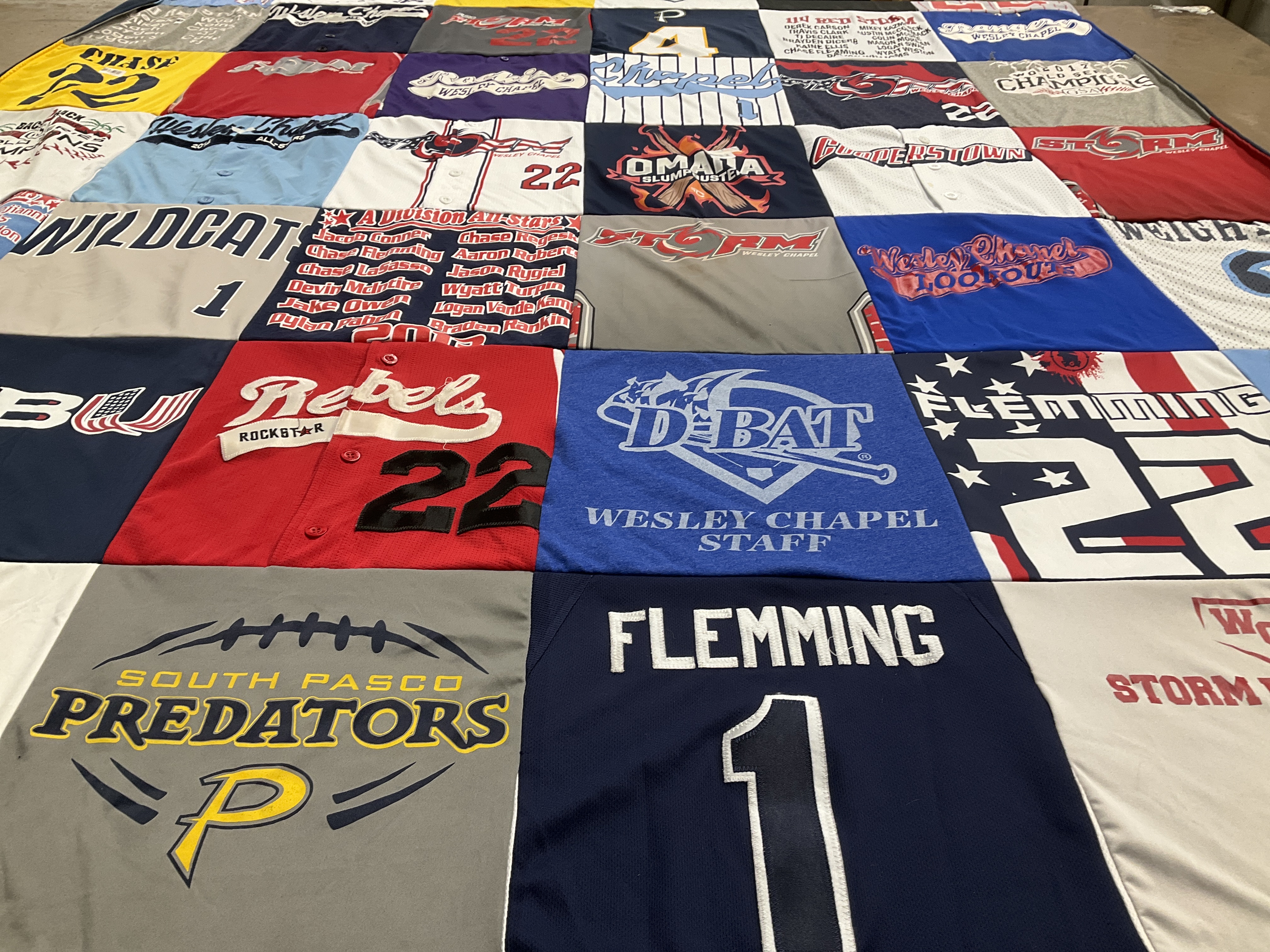 T-shirt quilt featuring south pasco predators, omaha storm chasers by Carmen Michelle from FL