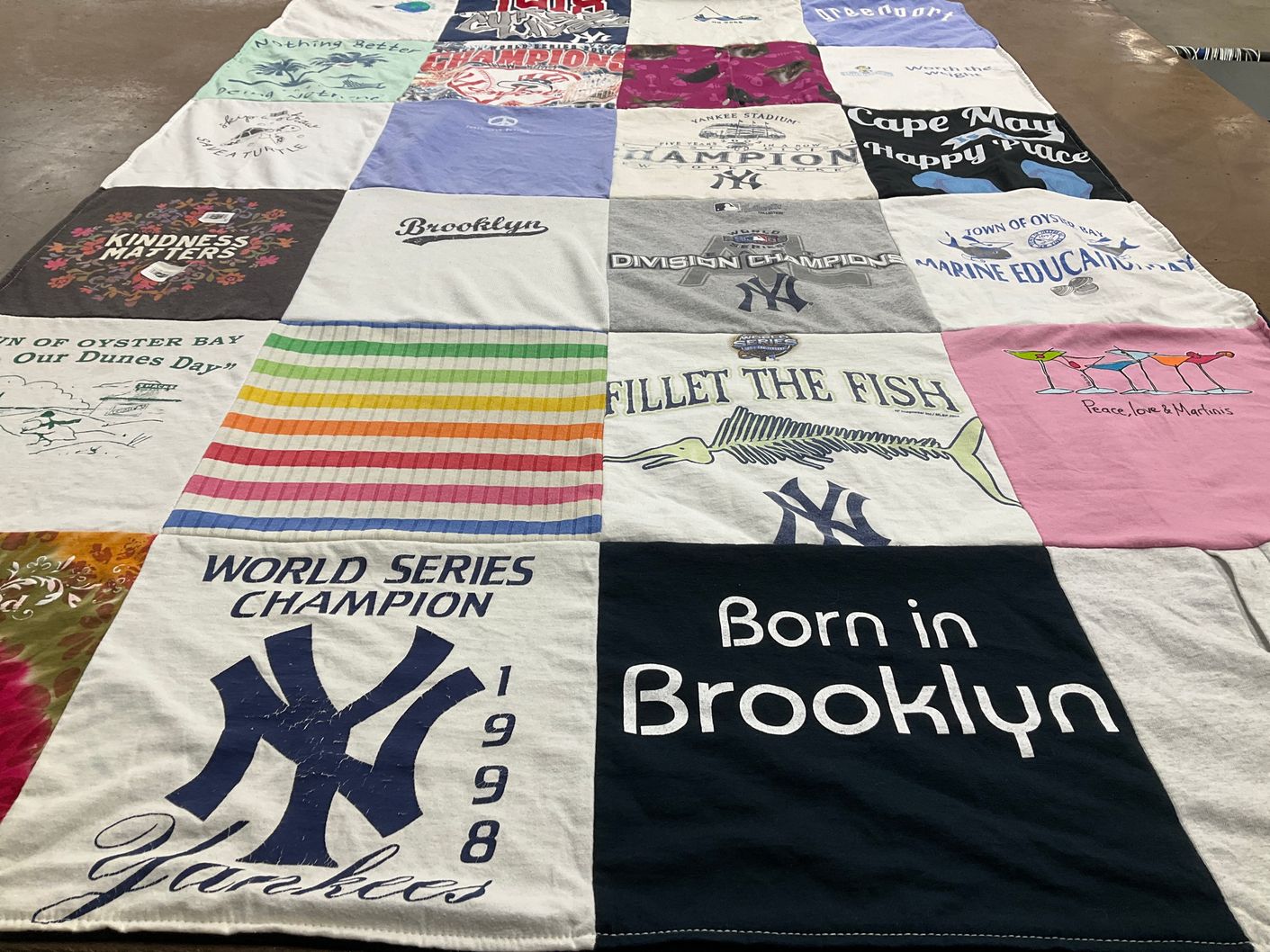 T-shirt quilt featuring new york yankees by Maria from NY
