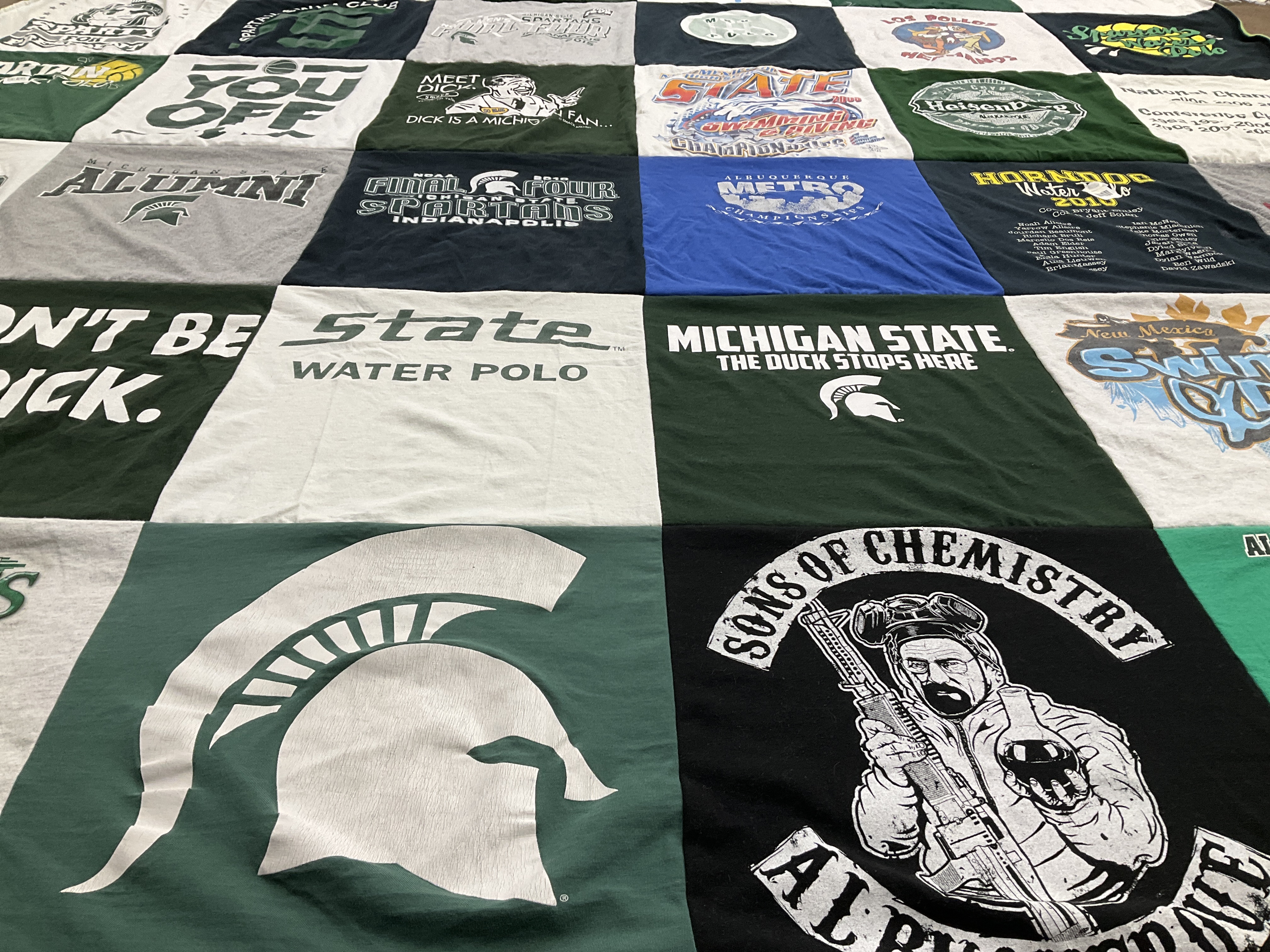 T-shirt quilt from michigan state university by Pamela from VA