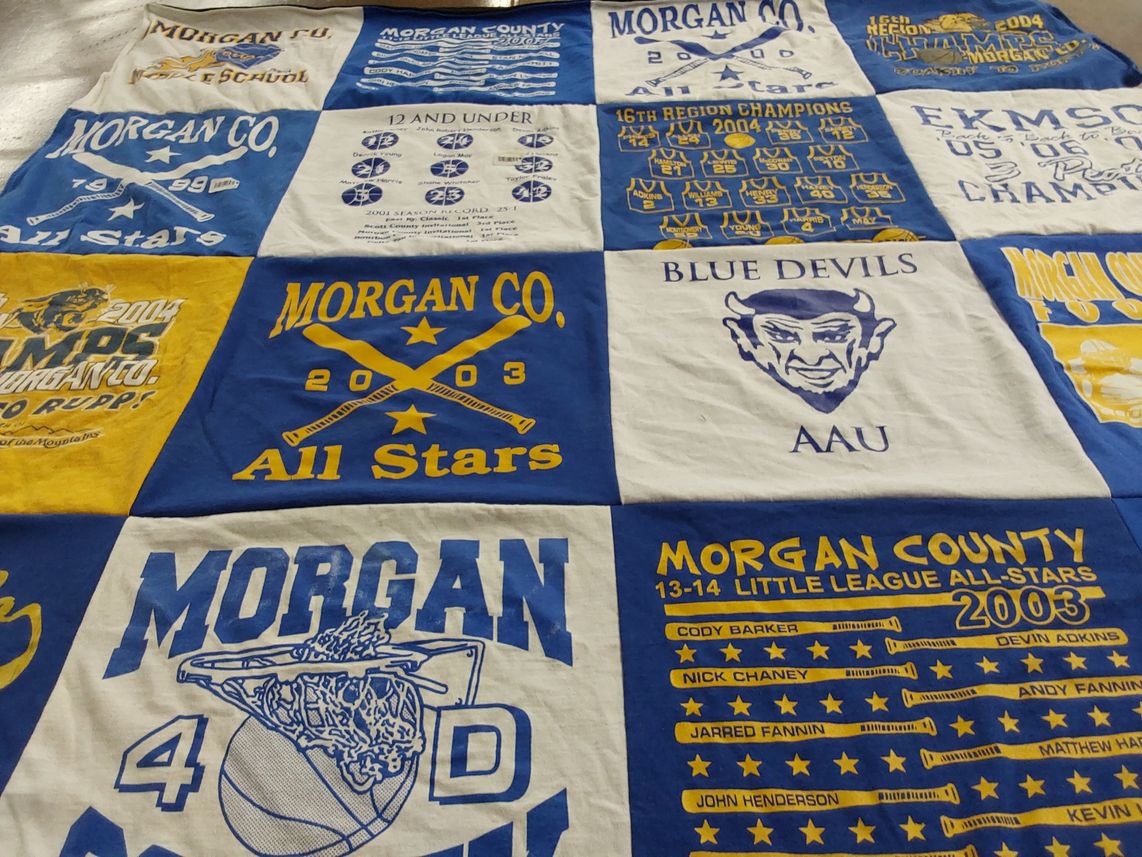 T-shirt quilt featuring morgan county all stars, morgan county little league by Patricia from KY