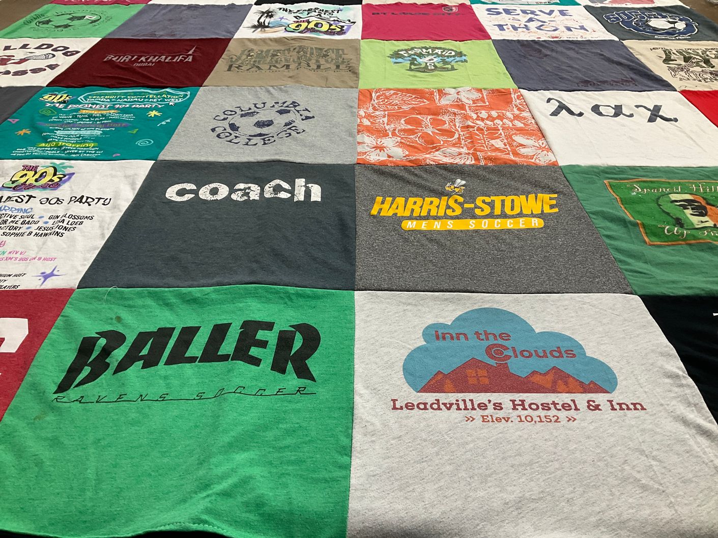 T-shirt quilt featuring harris-stowe men's soccer by christy from MN