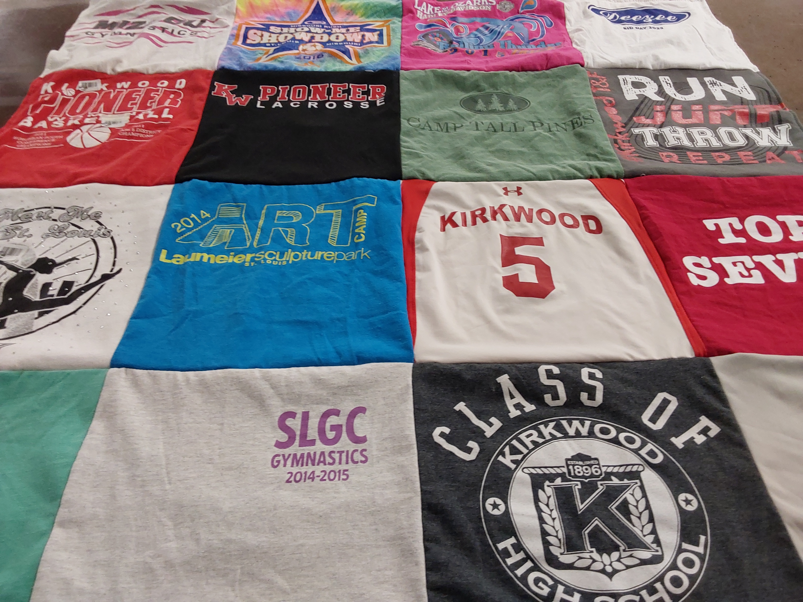 T-shirt quilt featuring kirkwood high school basketball, kirkwood high school lacrosse by Hallie from MO