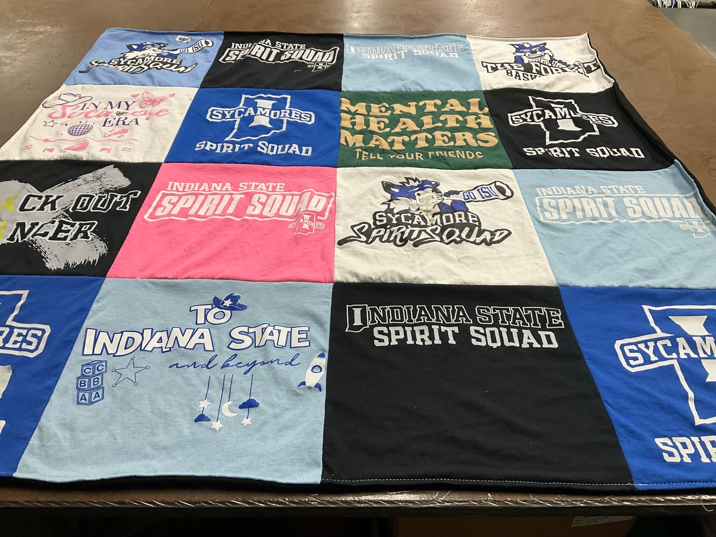 T-shirt quilt from indiana state university by Katelyn from IN