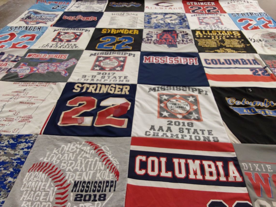 T-shirt quilt featuring stringer high school baseball, columbia high school baseball by Stephanie from MS