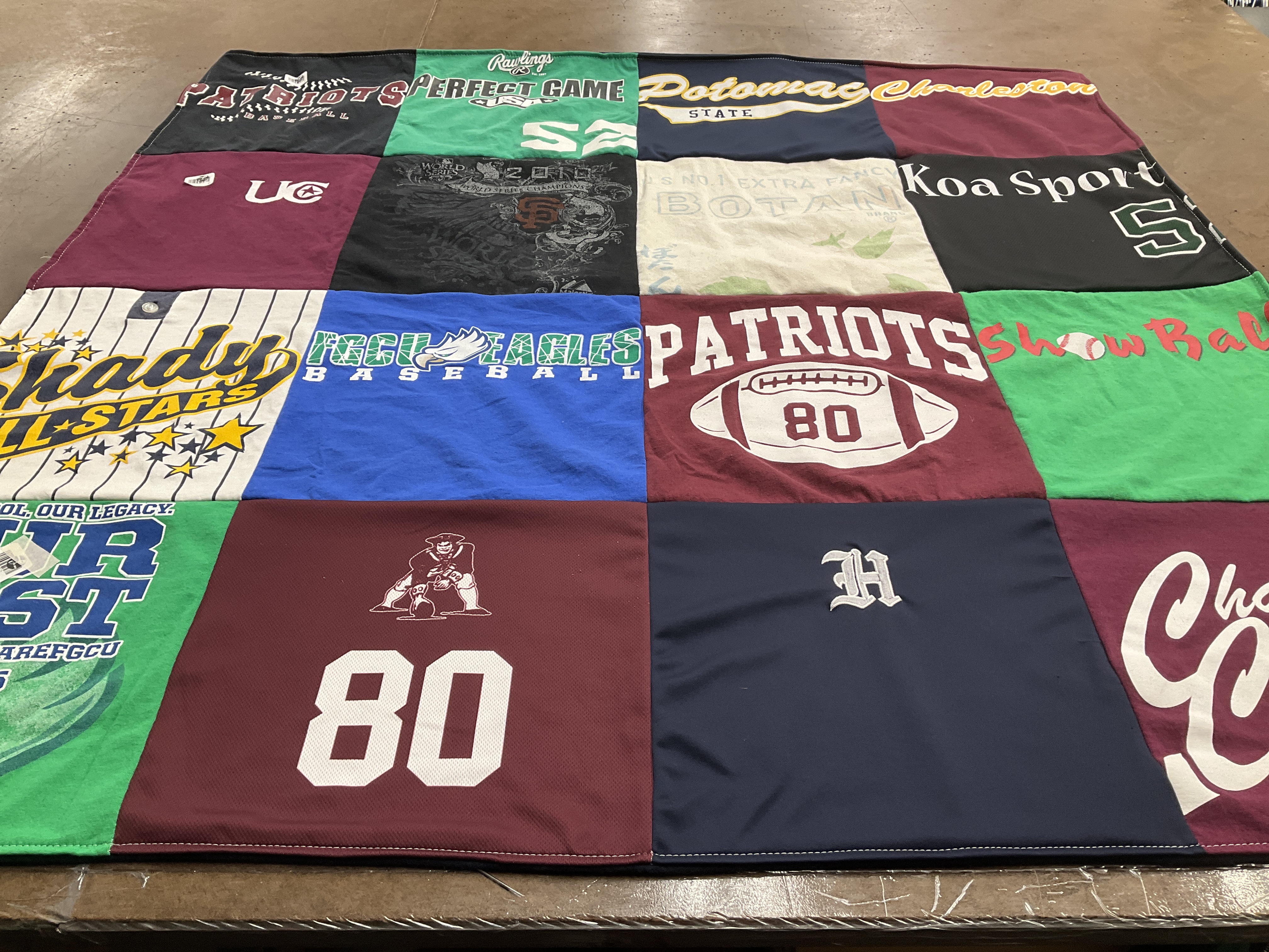 T-shirt quilt featuring patriots by Sherri from WV