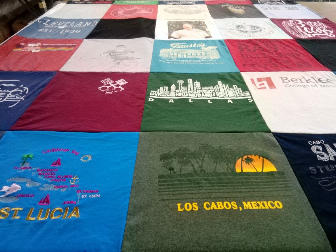 T-shirt quilt from berklee college of music by Amy from TX