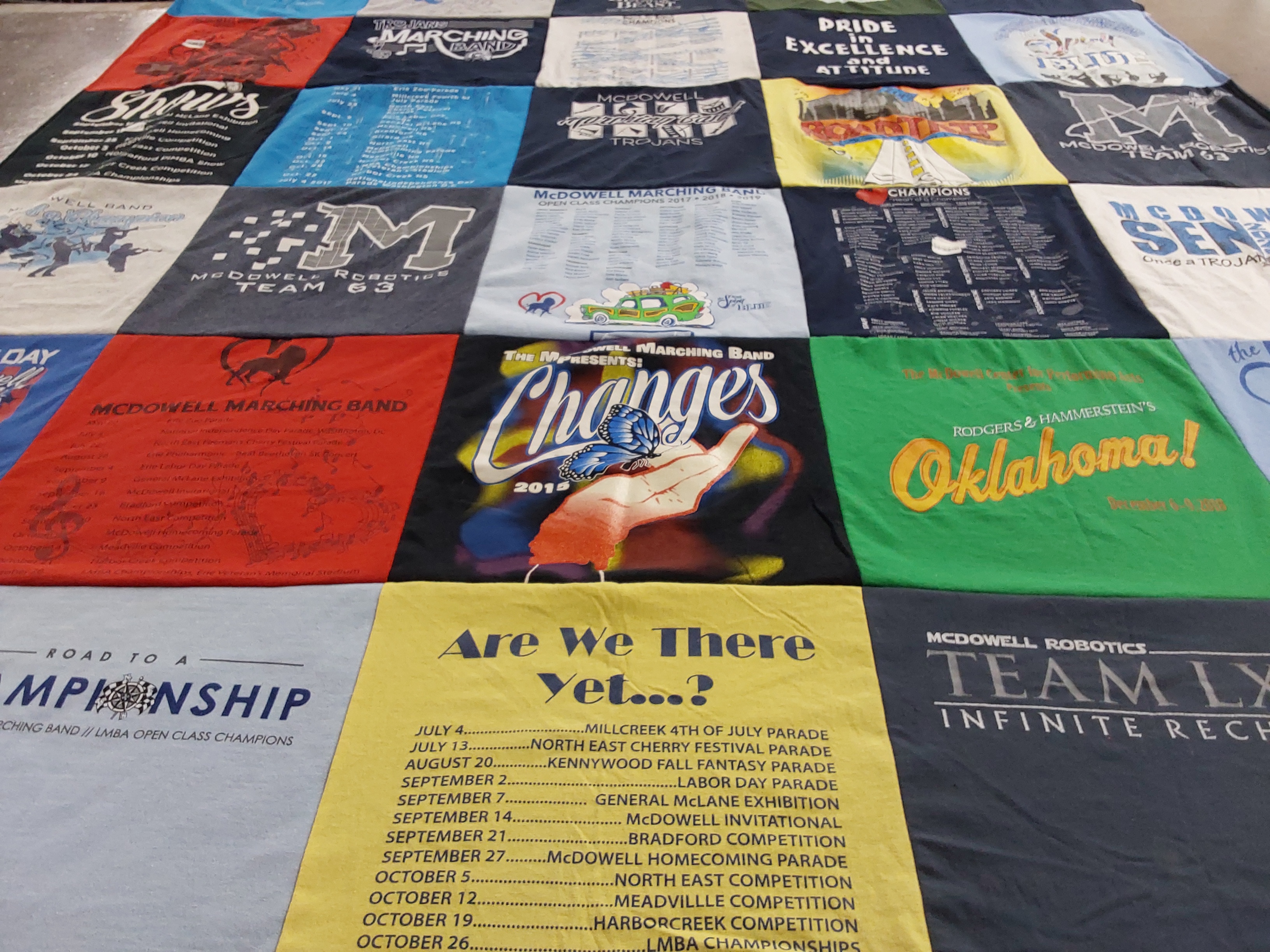 T-shirt quilt from mcdowell high school by Elizabeth from PA