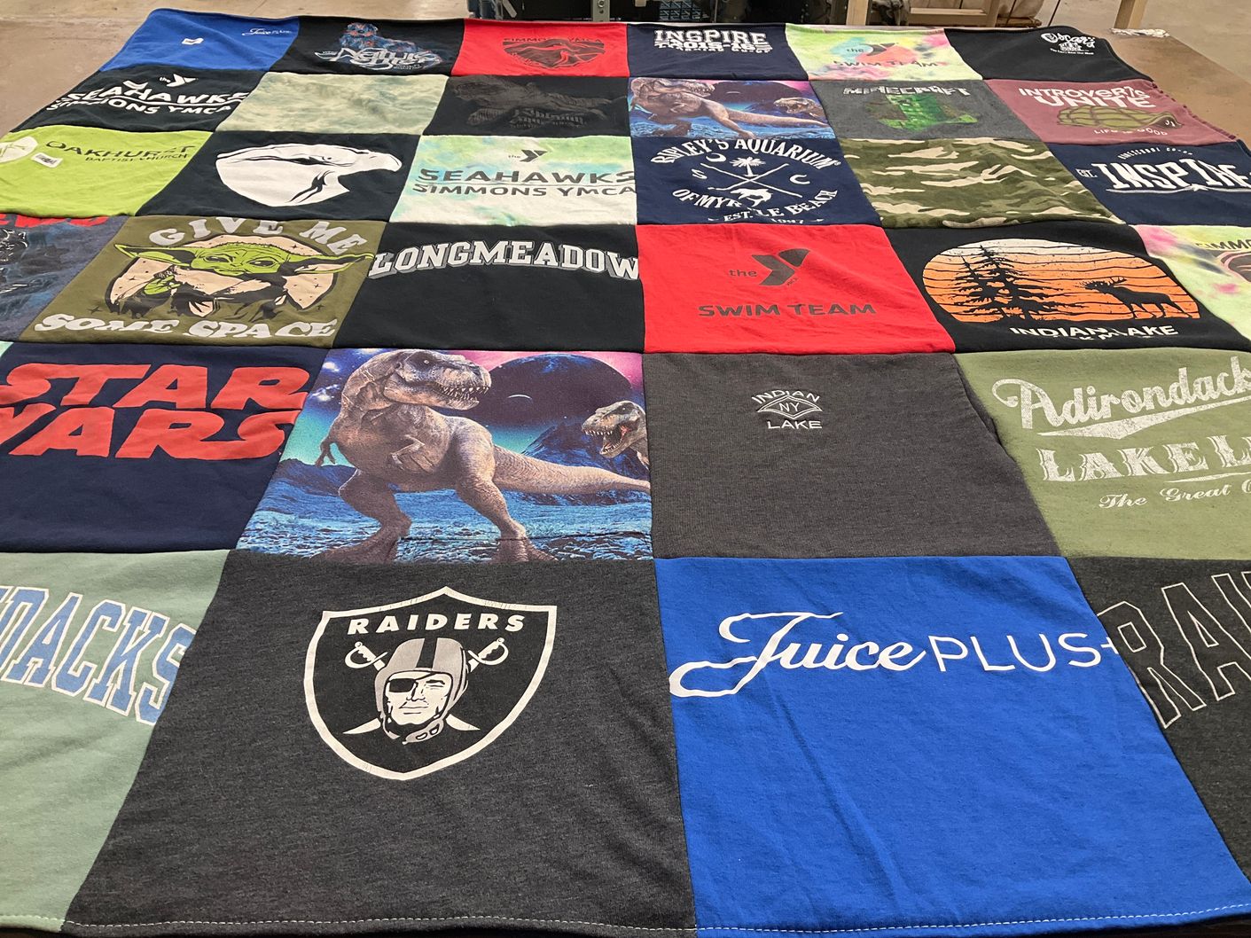 T-shirt quilt featuring raiders by Leigh from NC