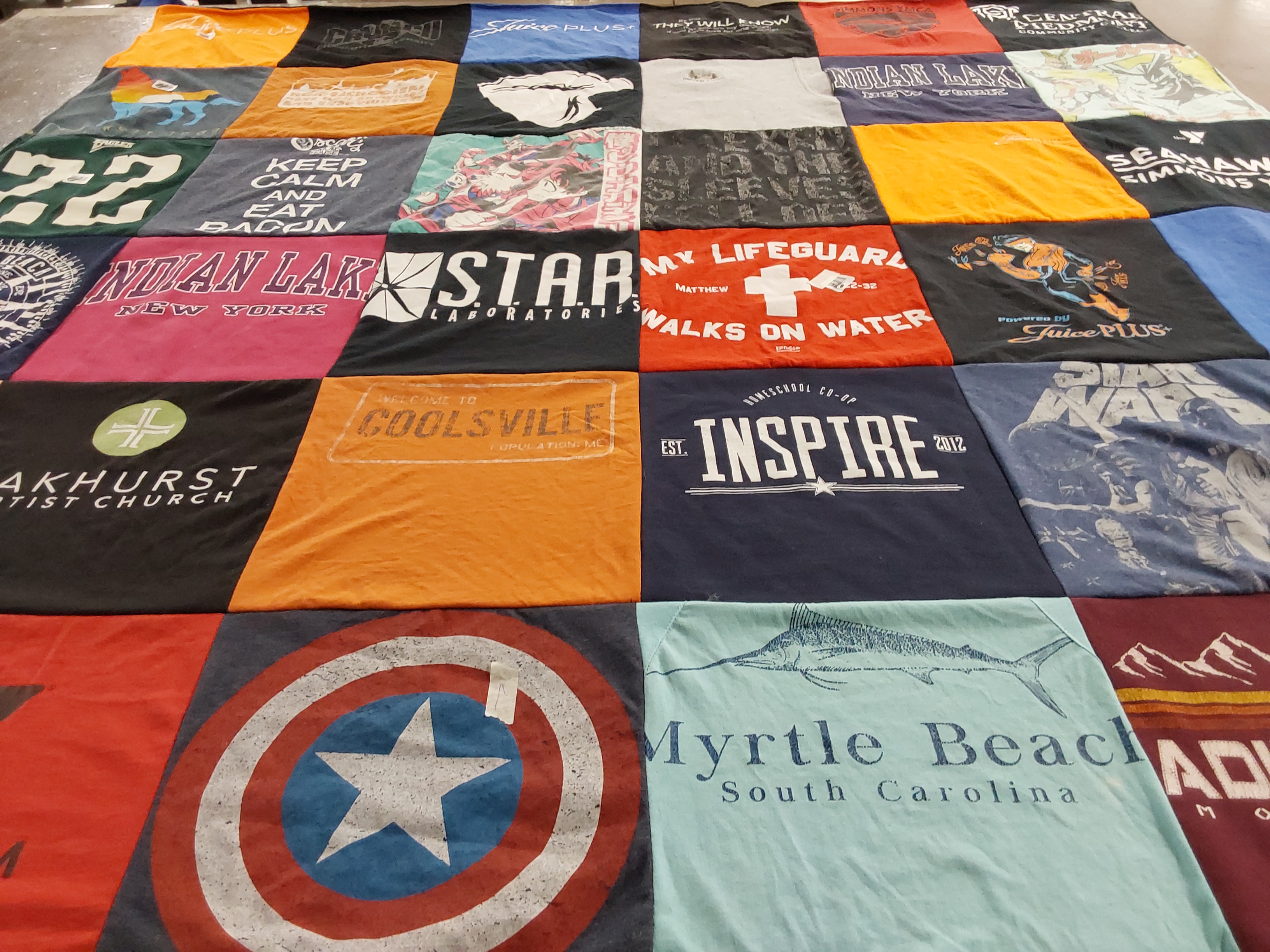 T-shirt quilt from indian lake high school by Leigh from NC