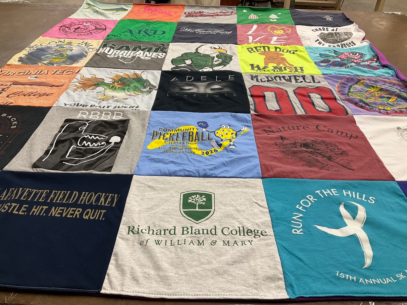 T-shirt quilt featuring lafayette field hockey by Marie from VA