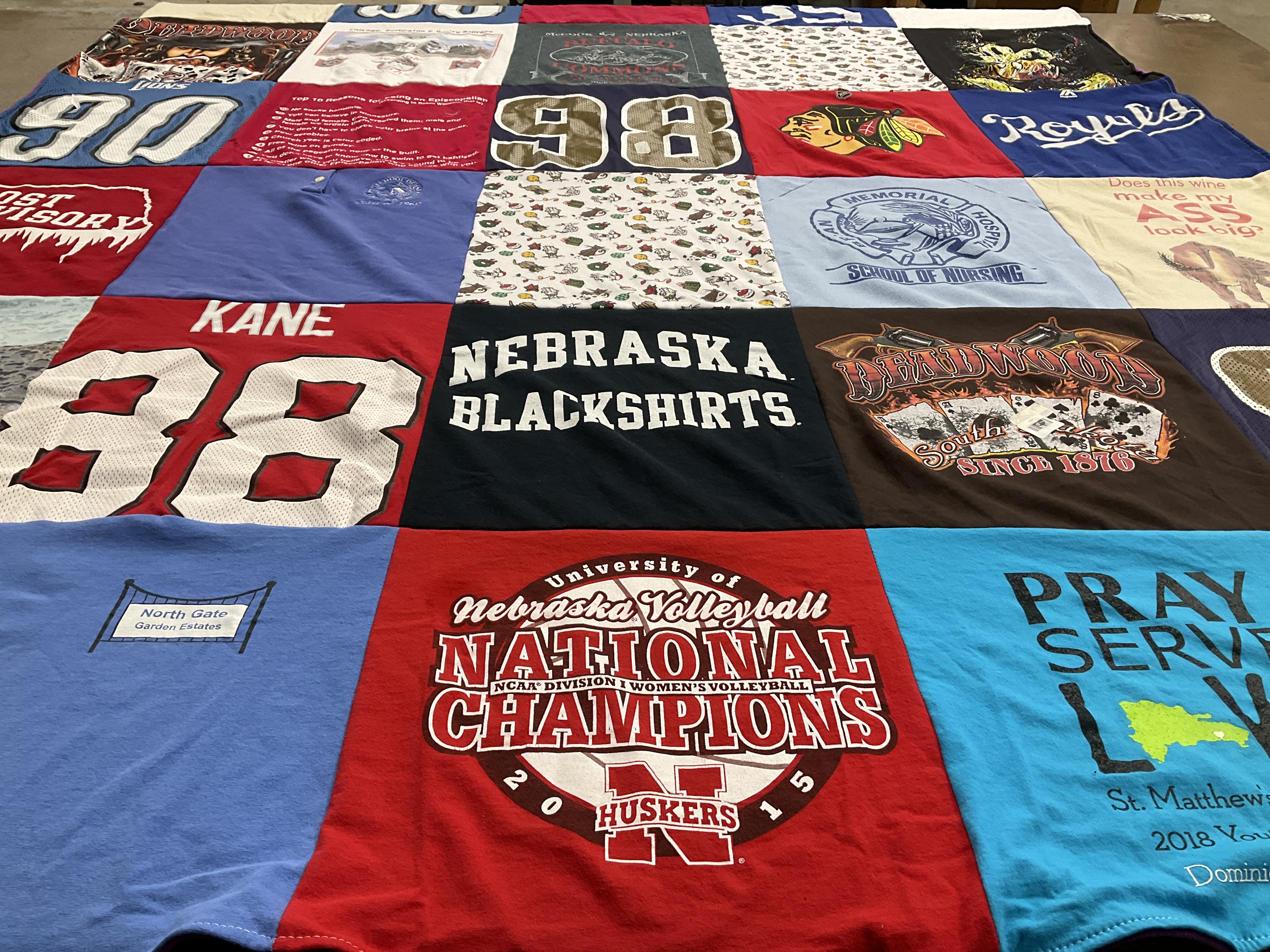 T-shirt quilt featuring university of nebraska volleyball team by Autumn from NE