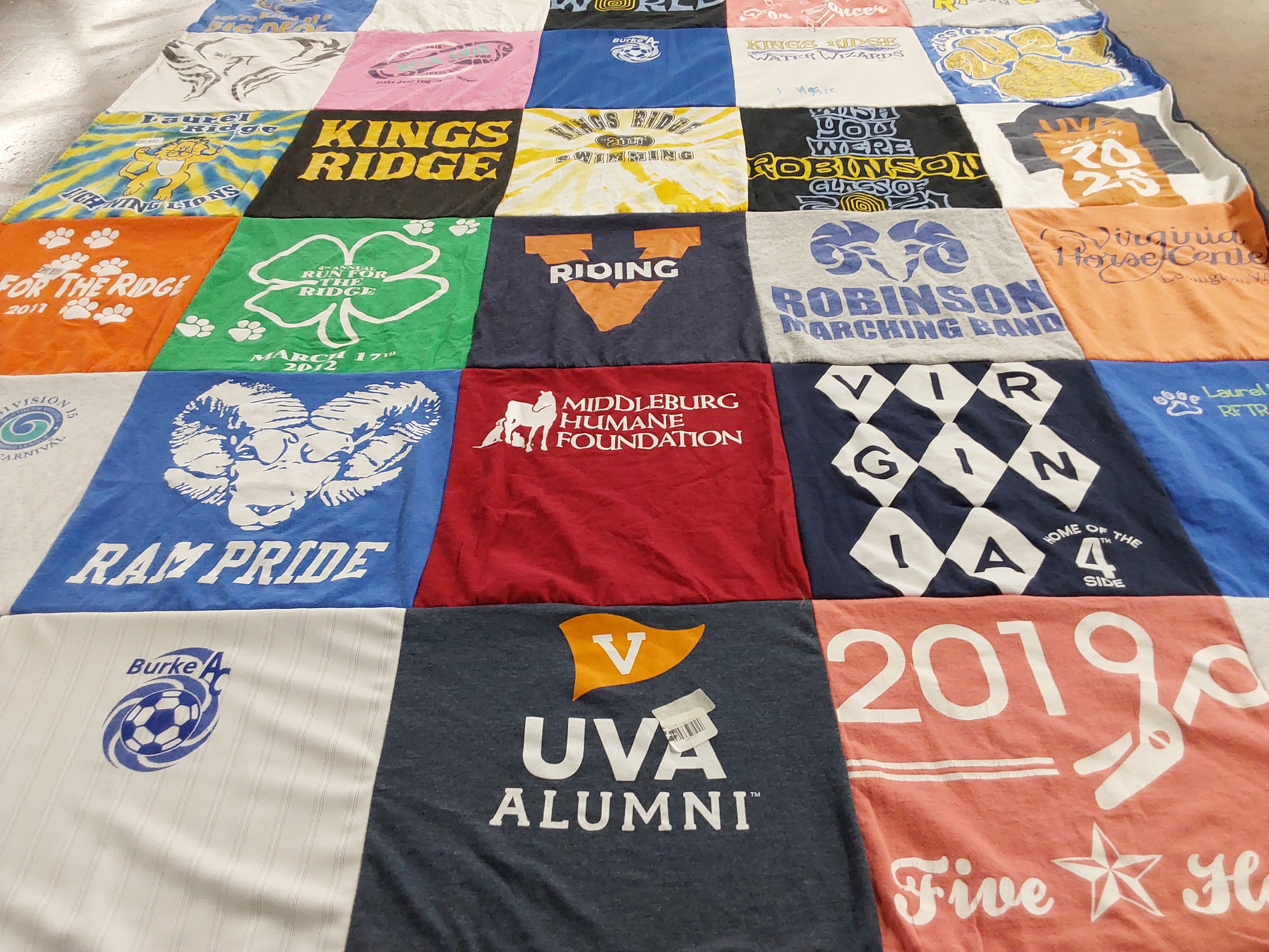 T-shirt quilt featuring robinson marching band by Stacy from VA