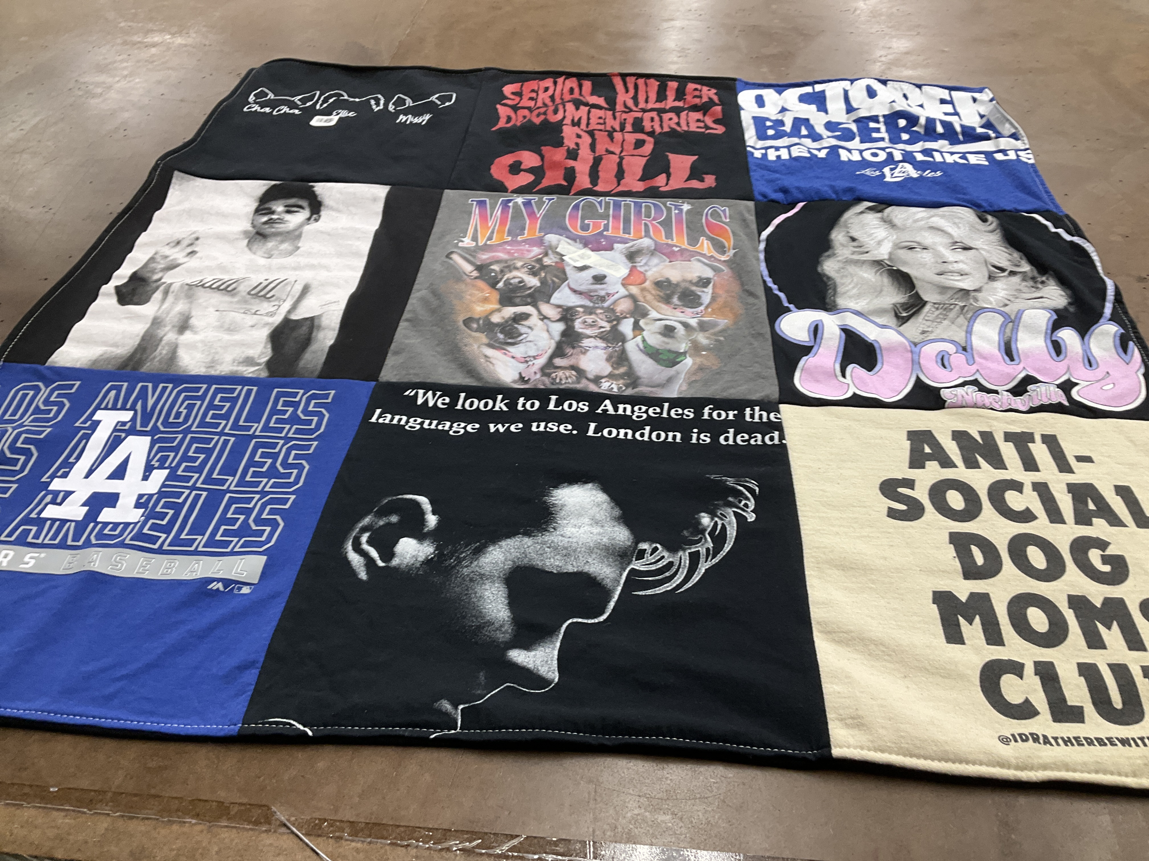 T-shirt quilt featuring los angeles dodgers baseball by Sharon from TX