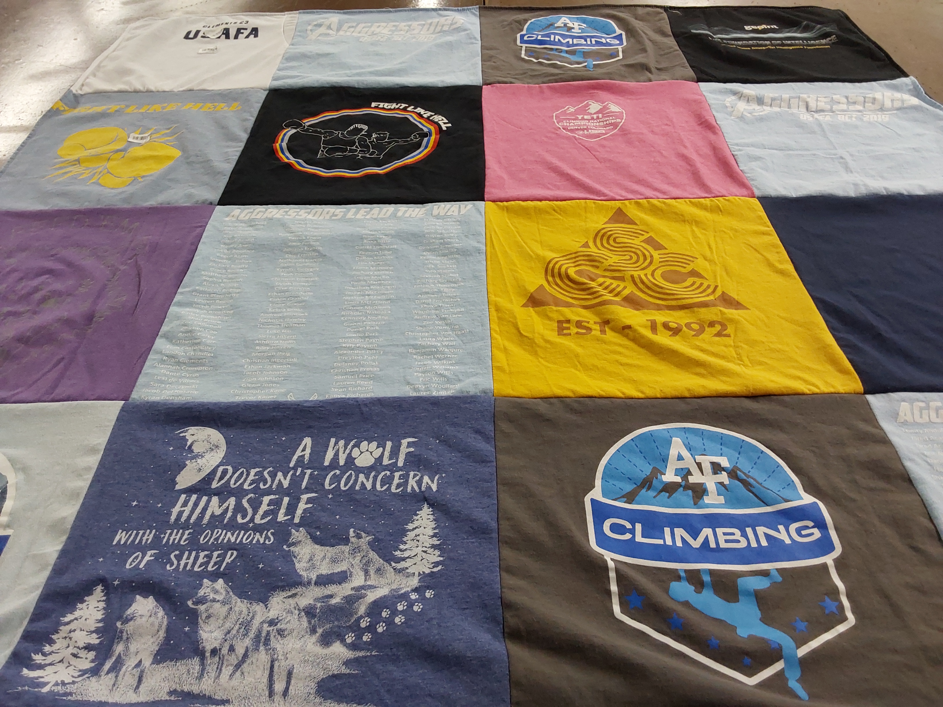 T-shirt quilt from united states air force academy by Debra from AZ