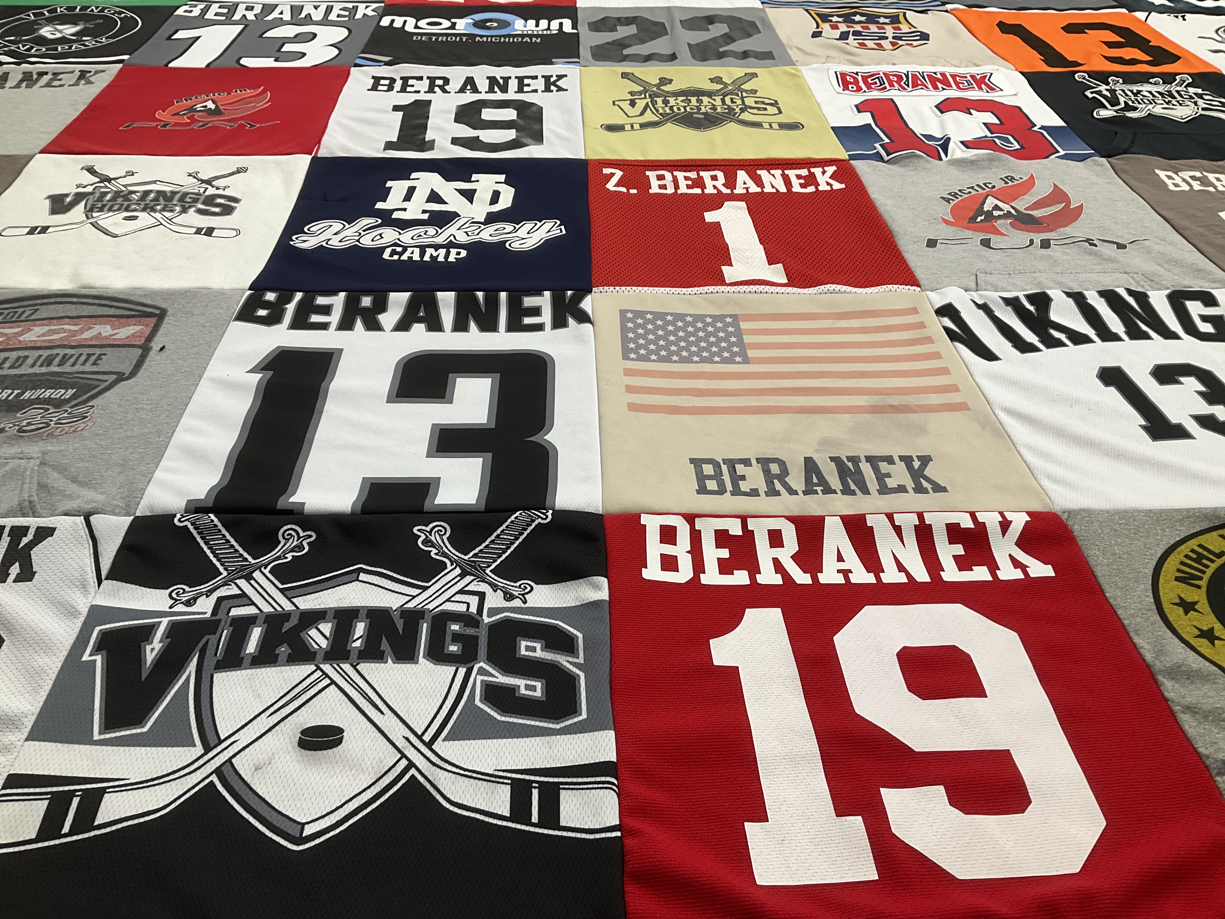 T-shirt quilt featuring vikings by Kim from IL