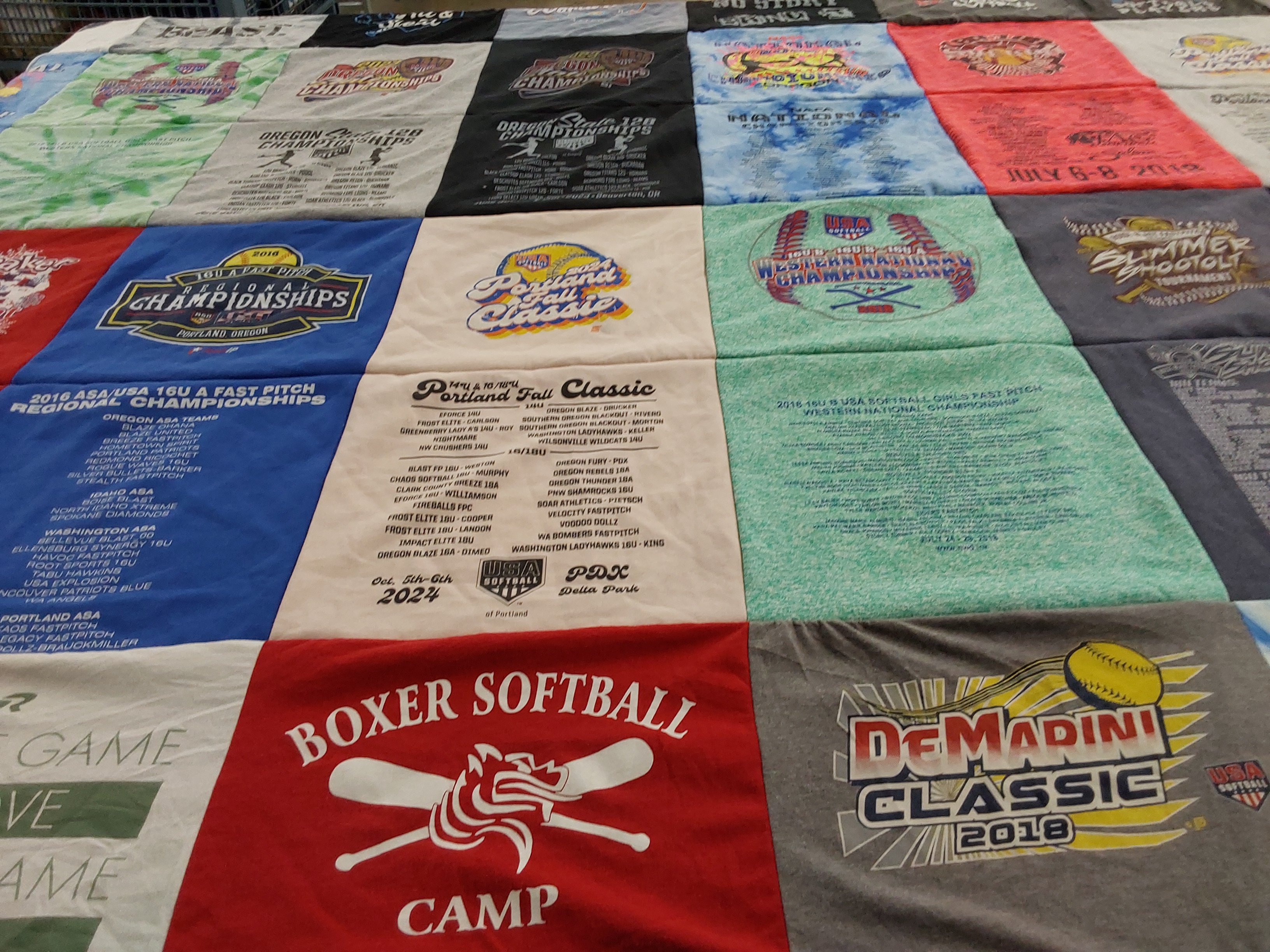 T-shirt quilt from boxer college by Kristy from OR