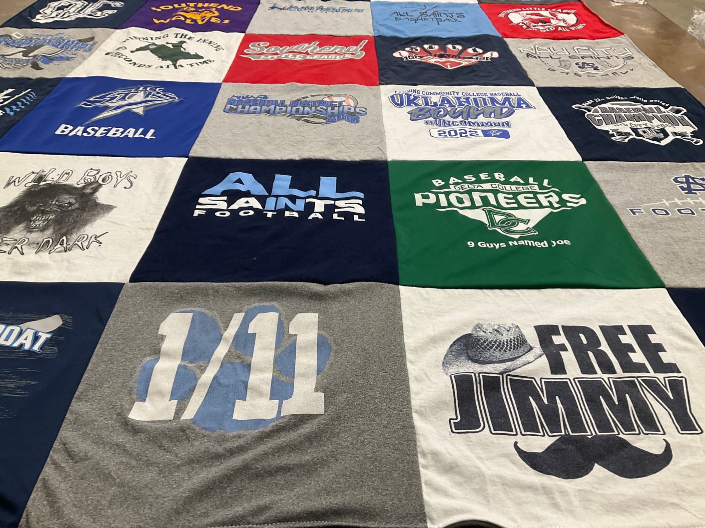 T-shirt quilt featuring all saints football by Tina from MI