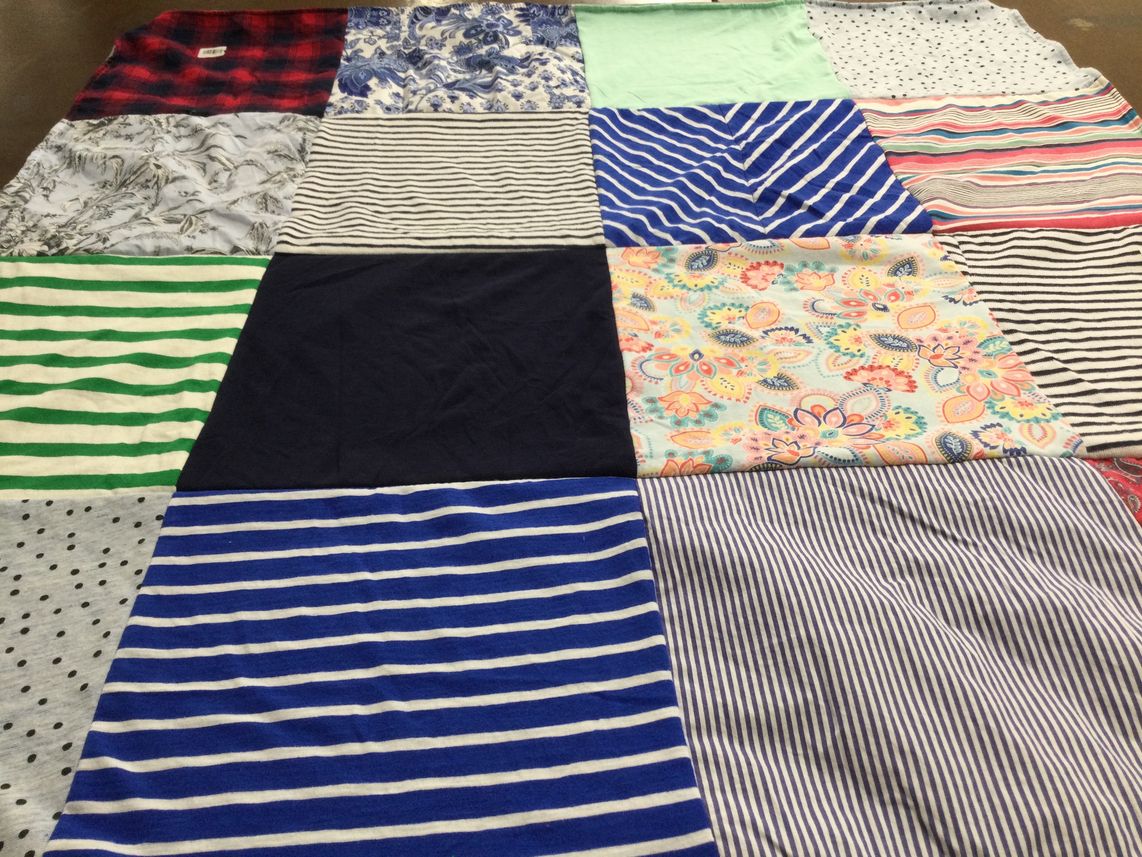 T-shirt quilt with textiles, quilting themes by Kristi from TN