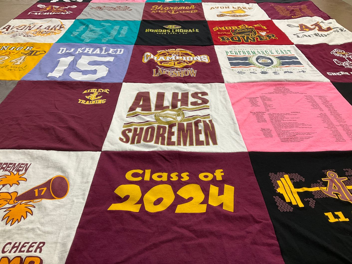 T-shirt quilt from avon lake high school, avon lake university by Solveig from OH