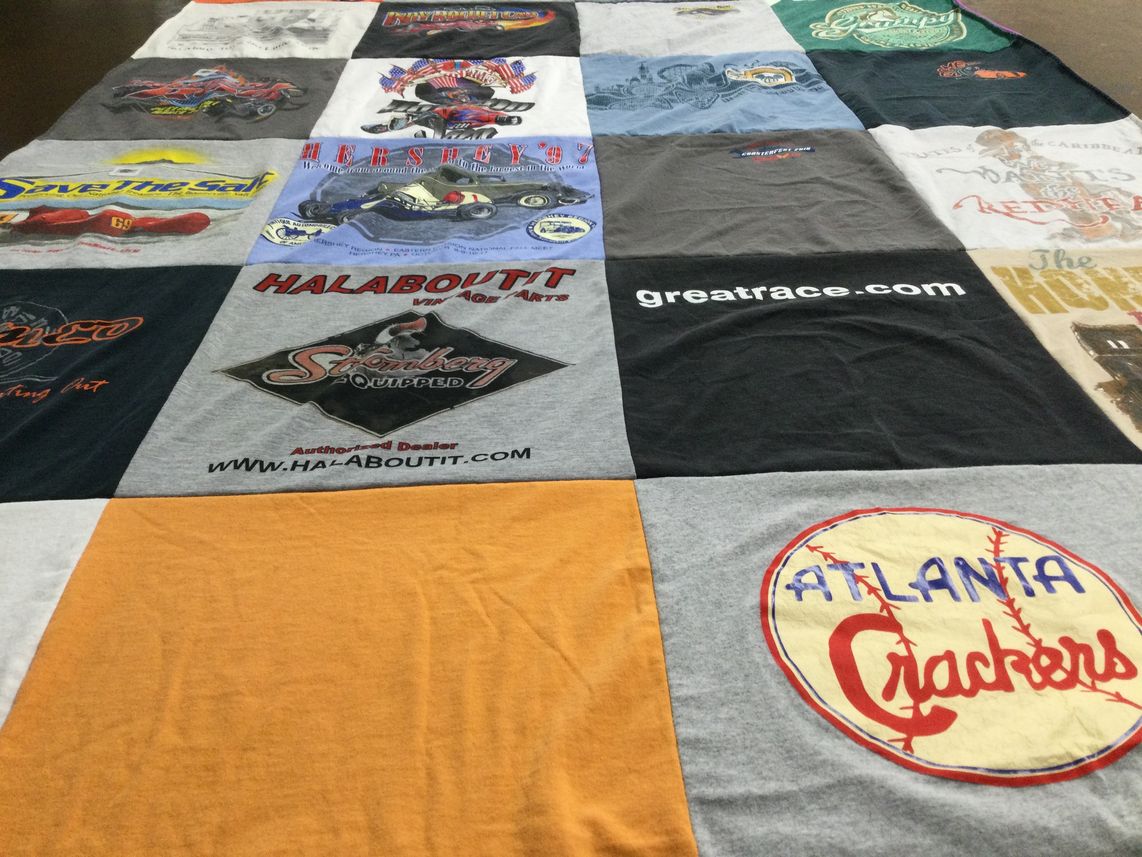 T-shirt quilt featuring atlanta crackers by KIM from FL