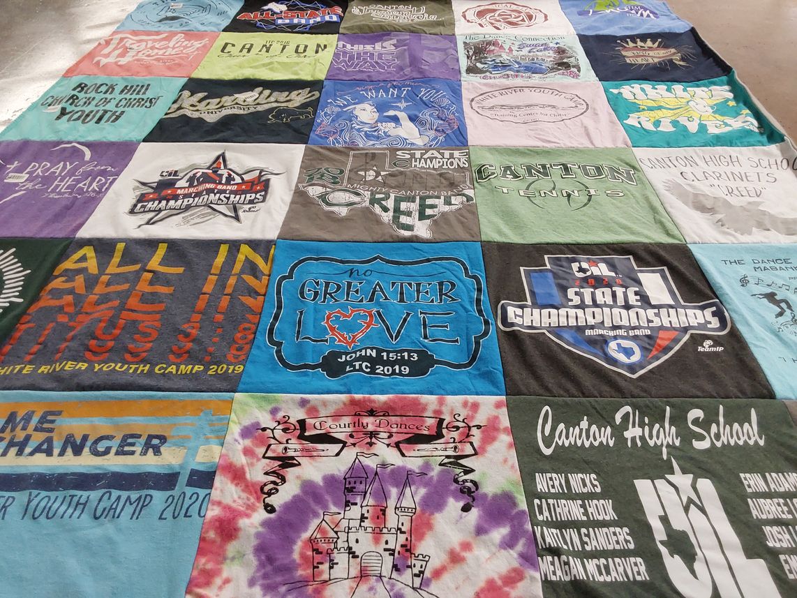 T-shirt quilt featuring canton high school marching band by Jamie from TX