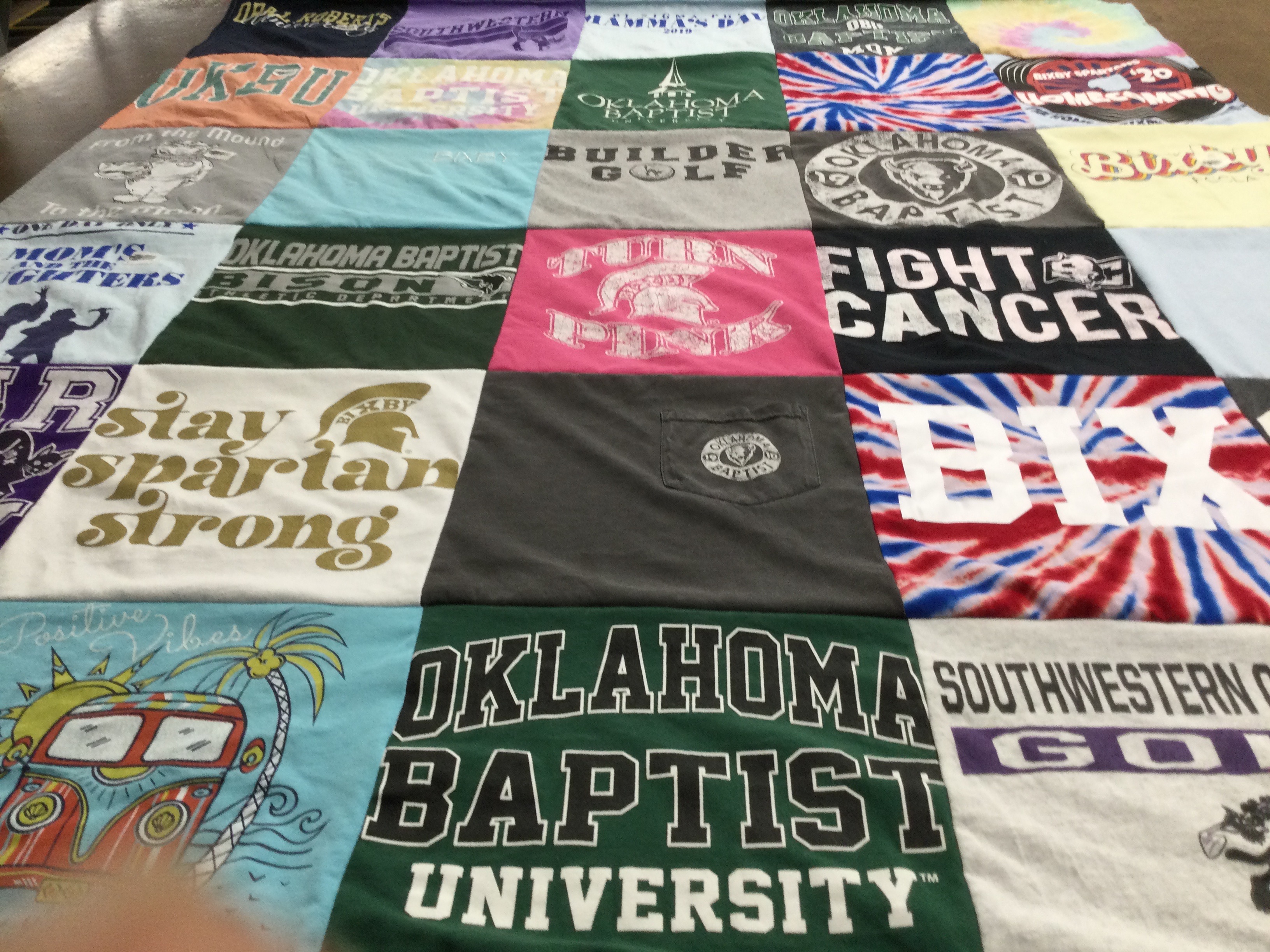 T-shirt quilt featuring oklahoma baptist university bison, builder golf by Kaileigh from OK