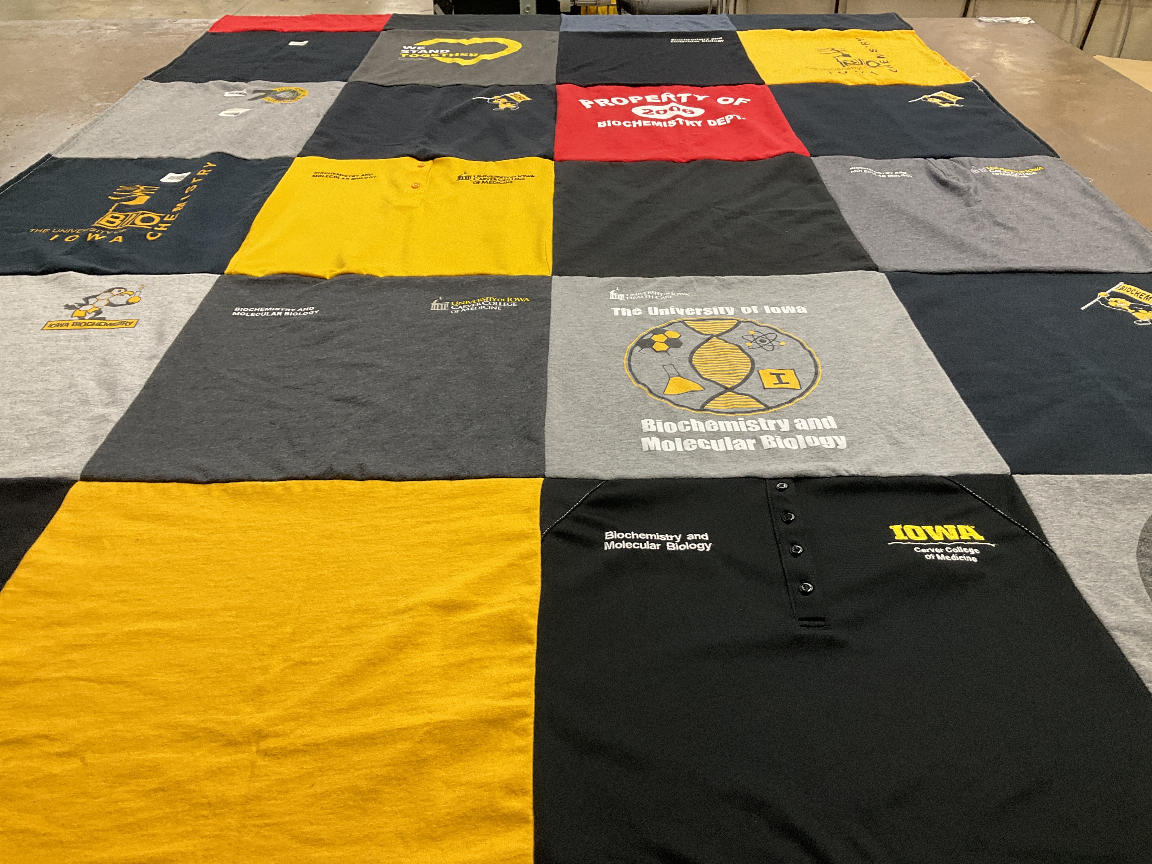 T-shirt quilt from the university of iowa by Rosemary from IA
