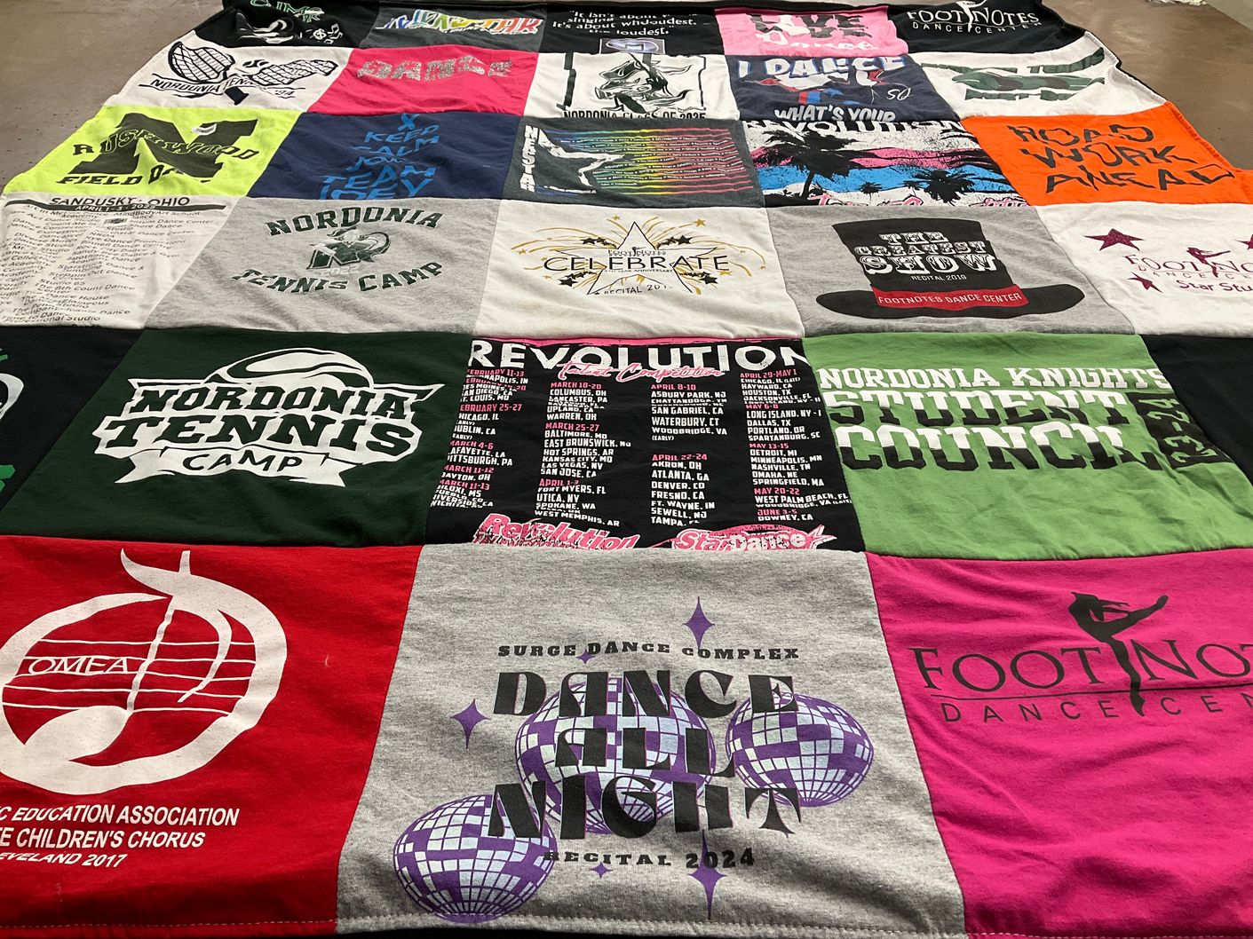 T-shirt quilt featuring nordonia knights by Heather from OH