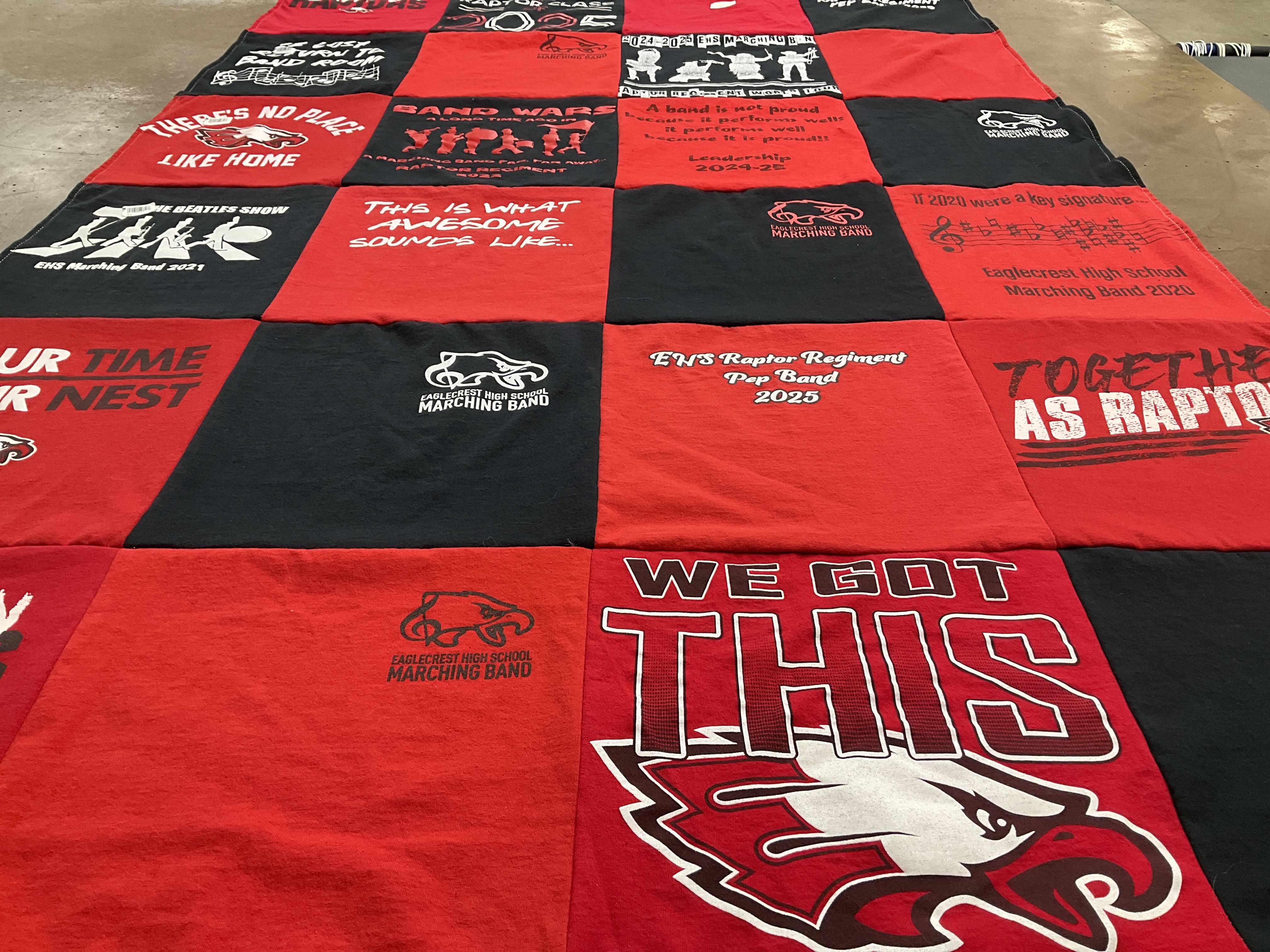 T-shirt quilt featuring eaglecrest high school marching band by Nicole from CO