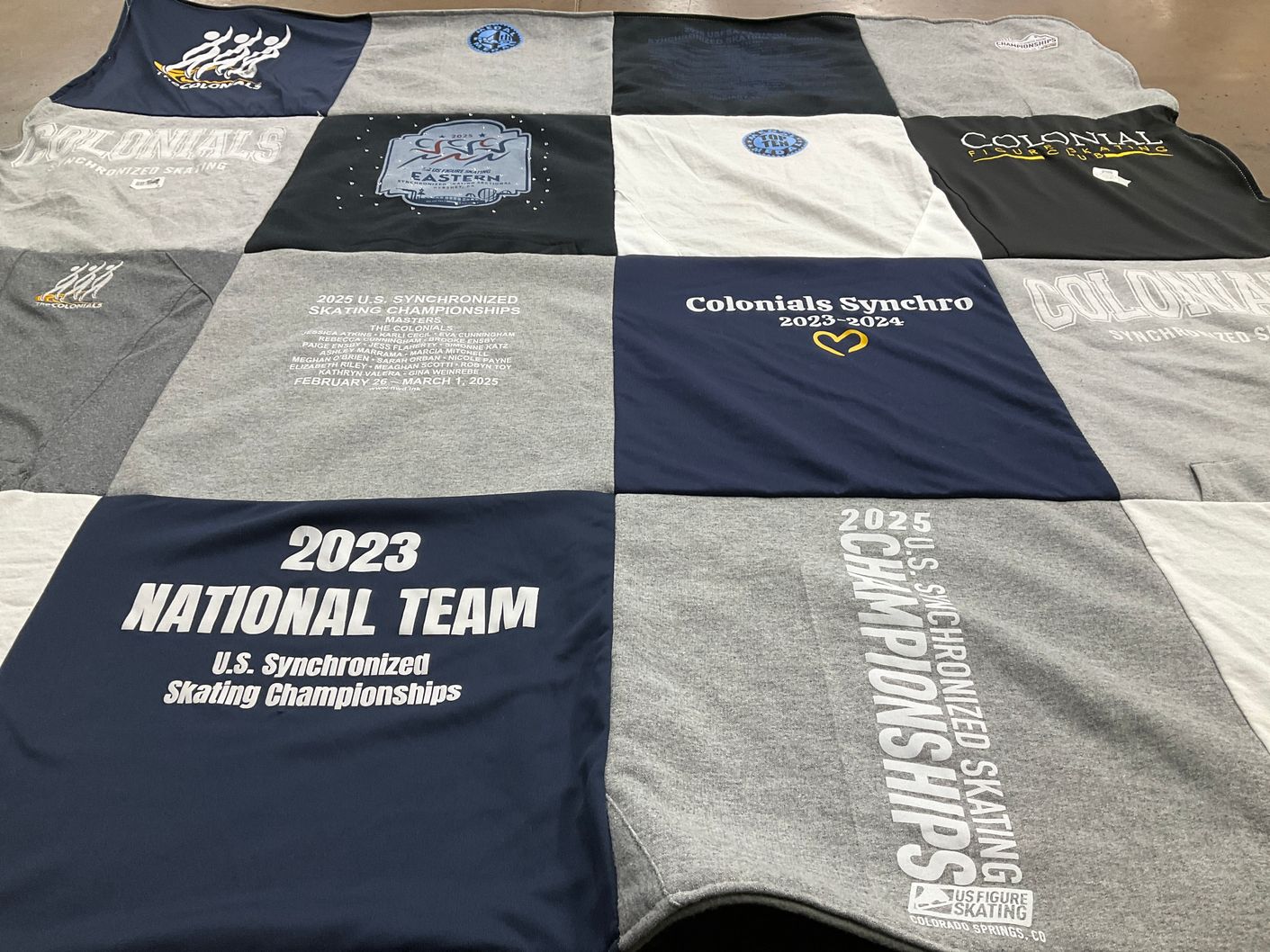 T-shirt quilt from colonials synchronized skating by Marcia from MA