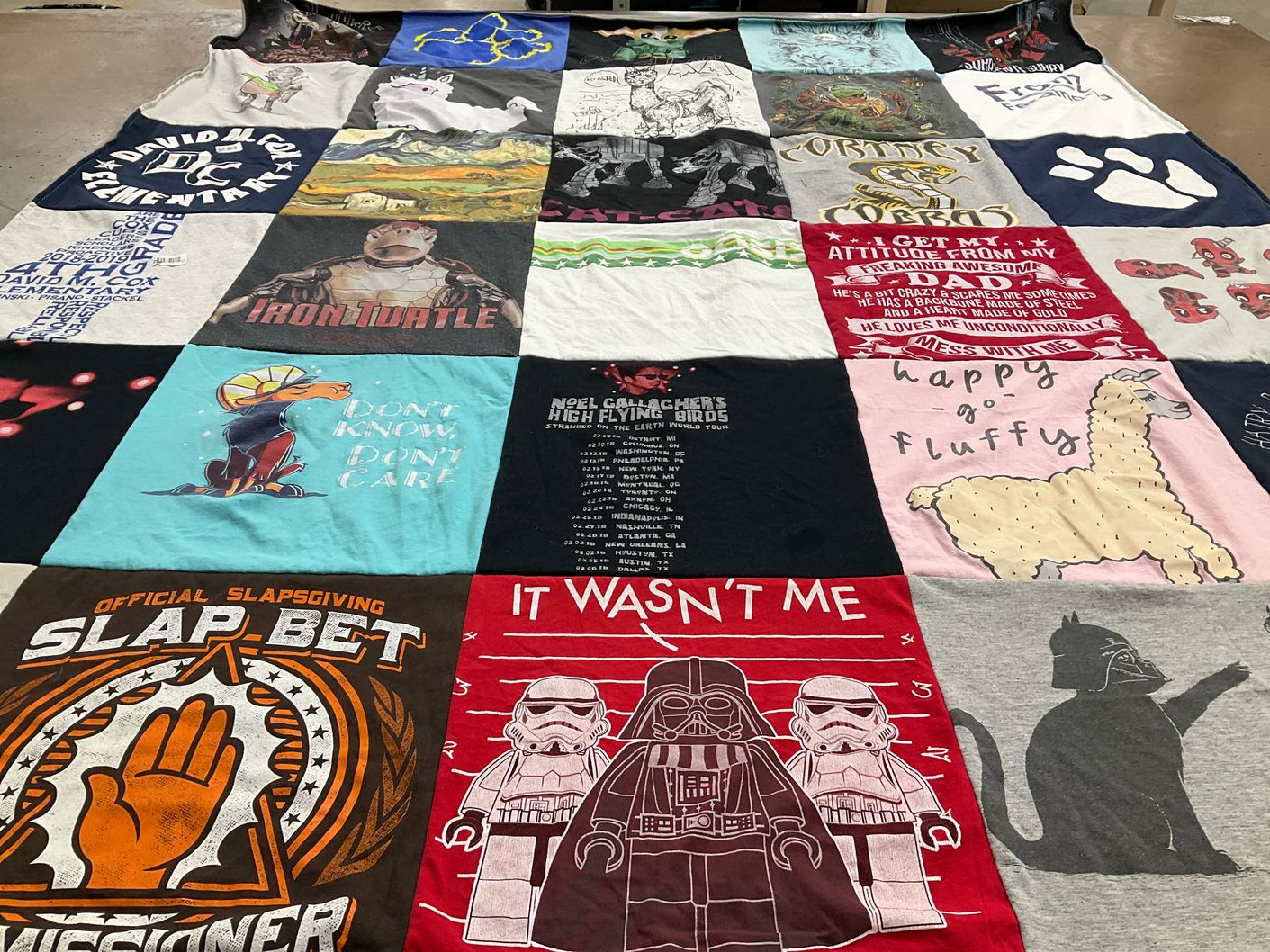 T-shirt quilt with funny, quotes themes by Phyllis from NV