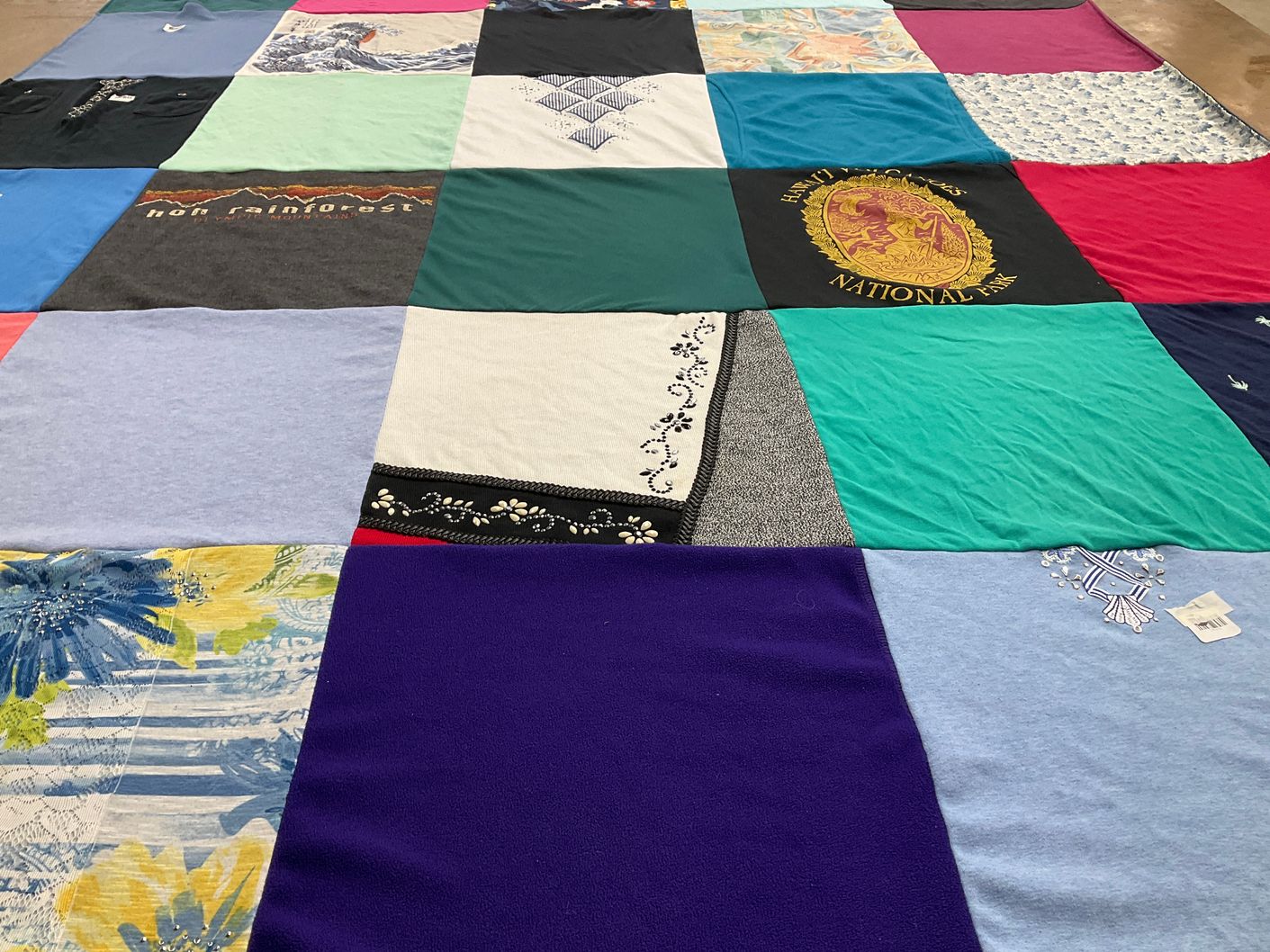 T-shirt quilt with nature, outdoors themes by Stephanie from MD
