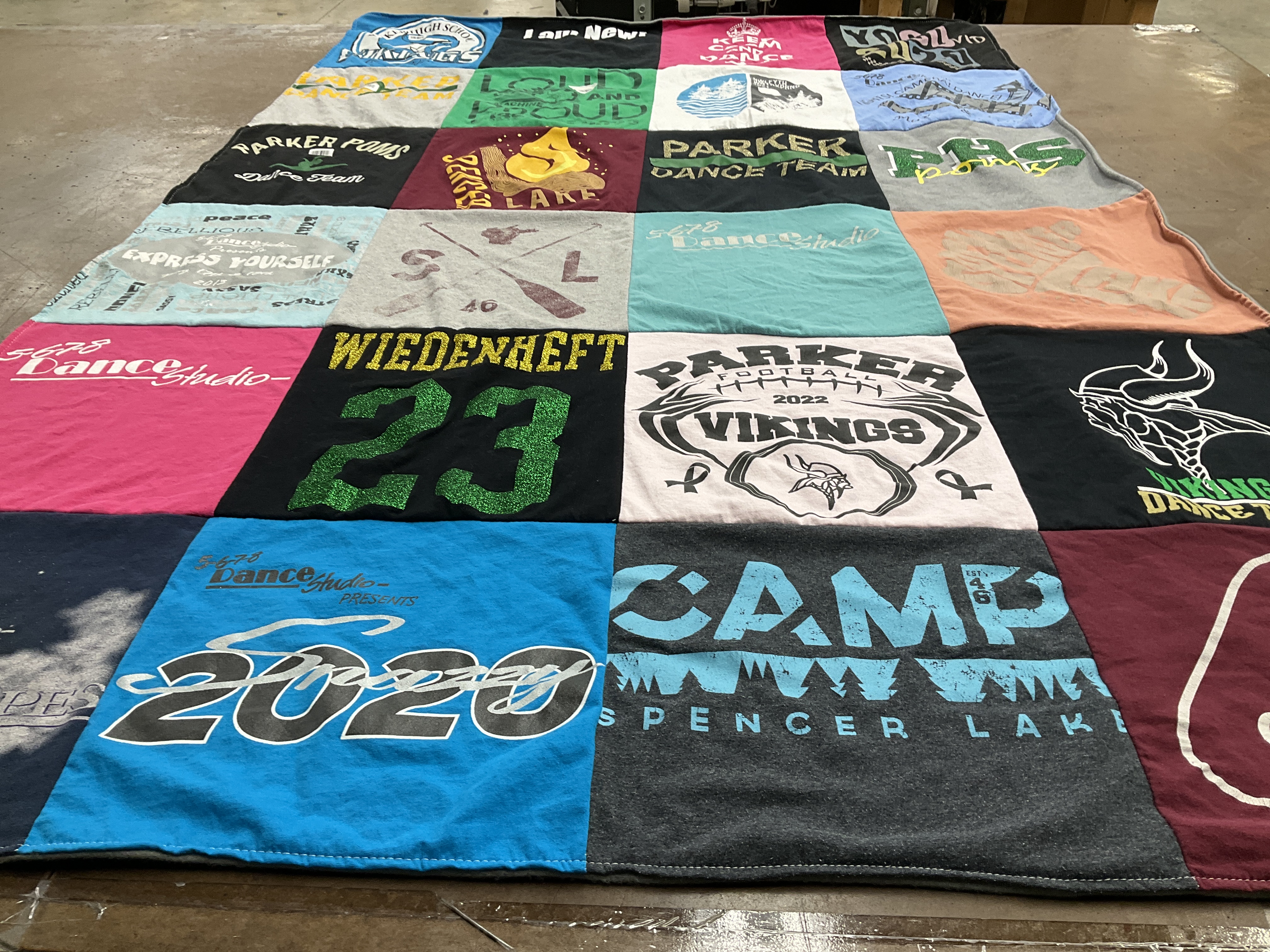 T-shirt quilt featuring parker vikings football by Amanda from WI