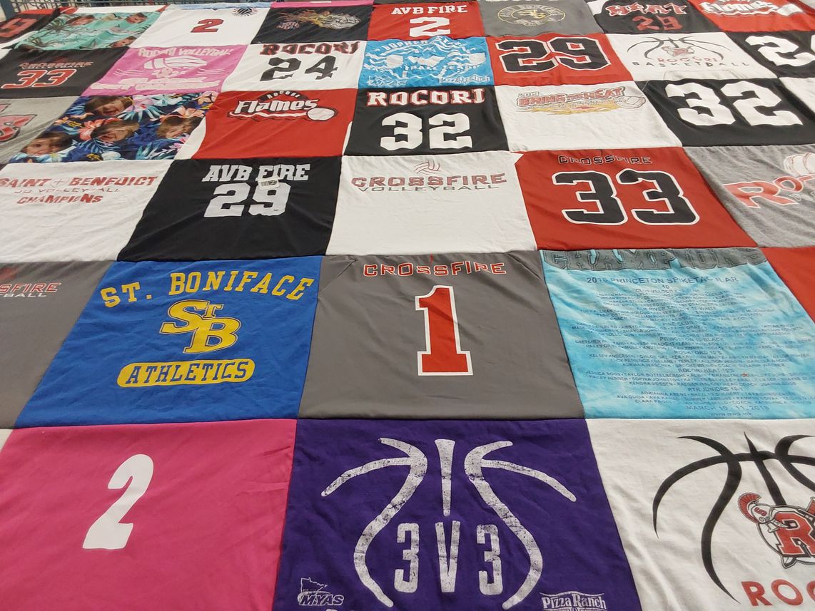 T-shirt quilt featuring crossfire volleyball by Nicole  from MN
