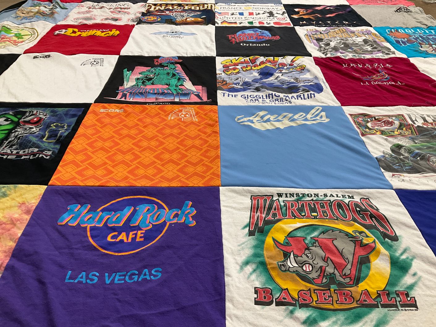 T-shirt quilt featuring winston-salem warthogs baseball by Lisa from NC