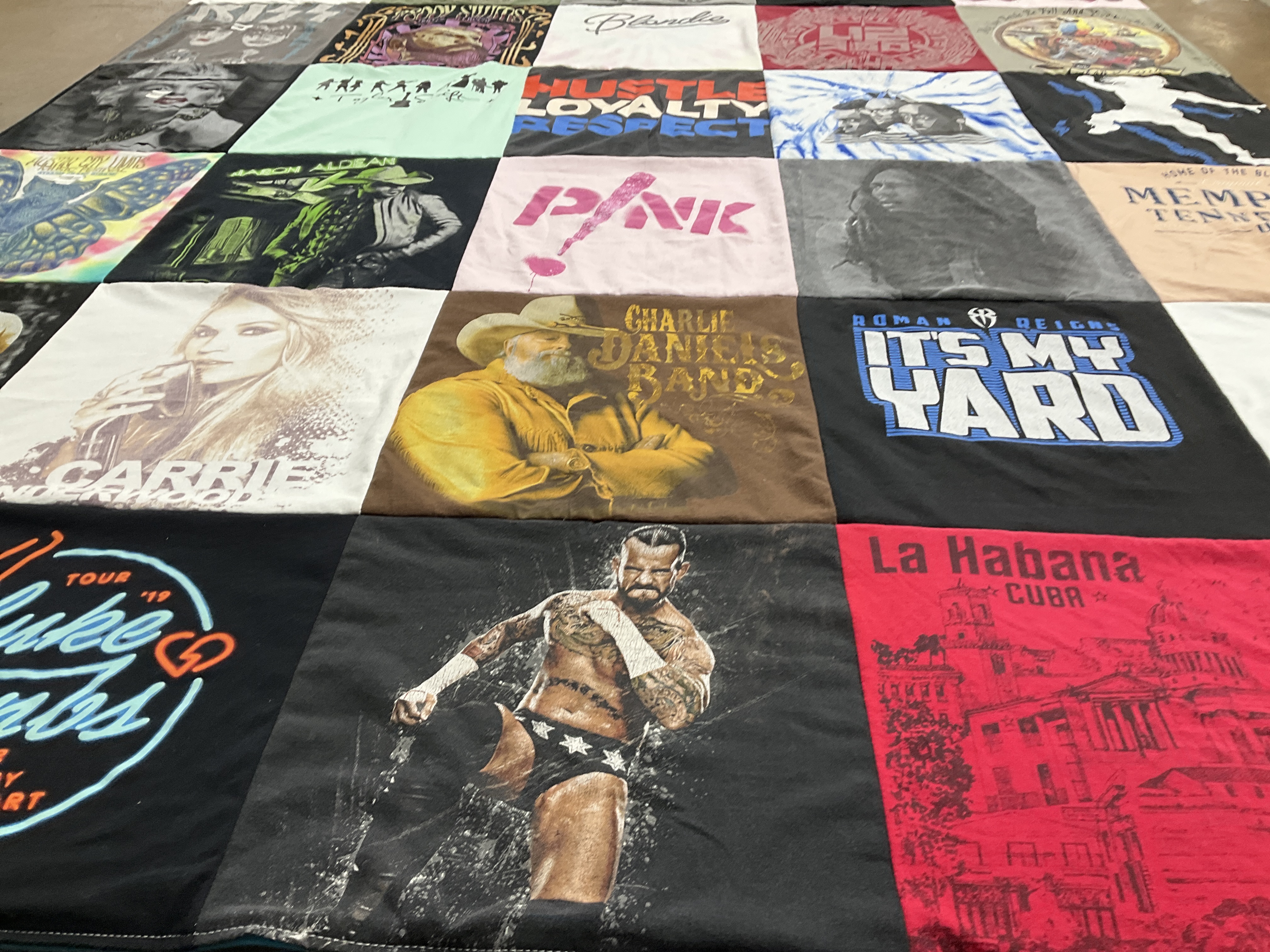 T-shirt quilt with music, country themes by Vanessa from AR