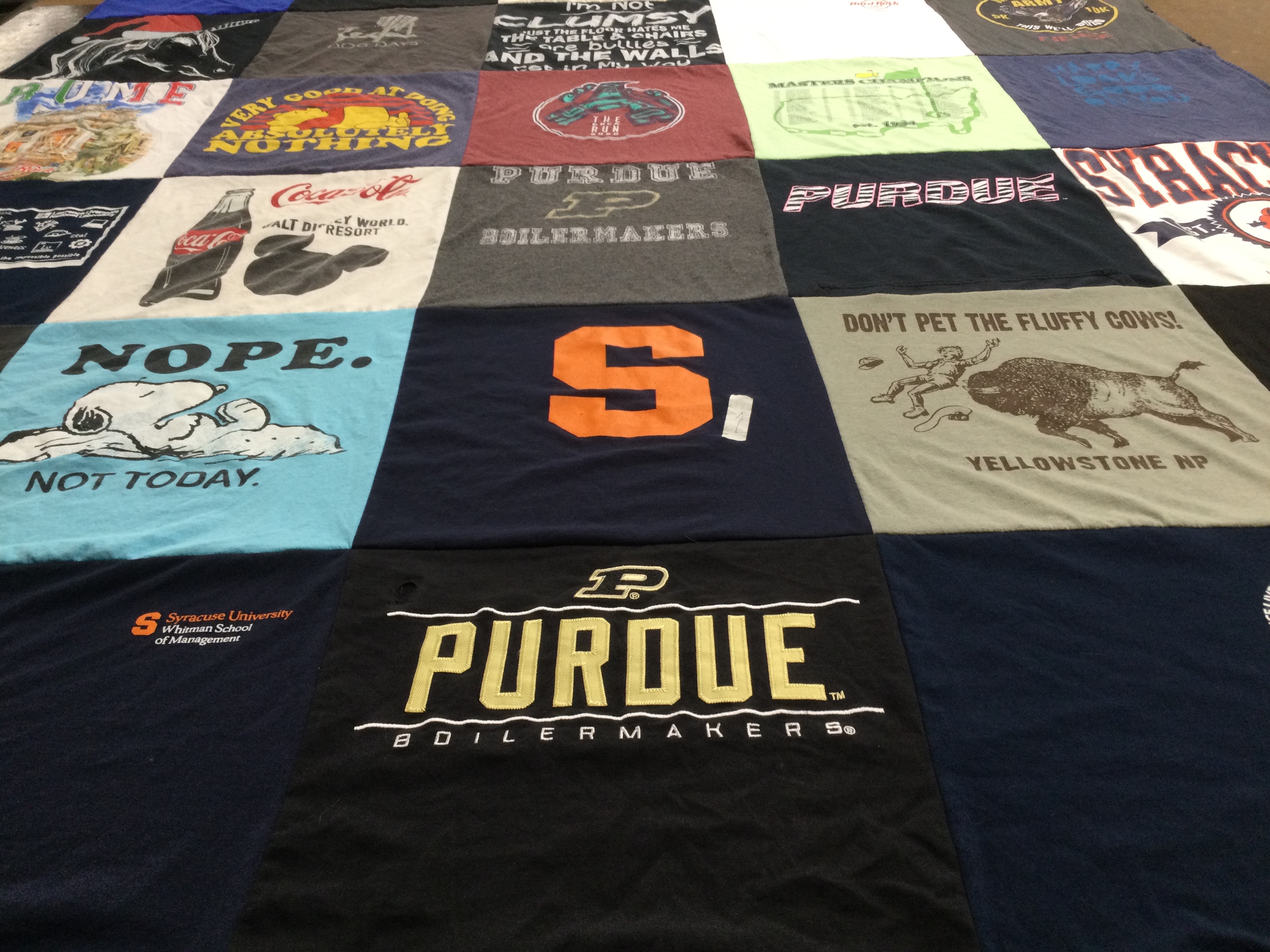 T-shirt quilt featuring purdue boilermakers by DEBBIE from GA