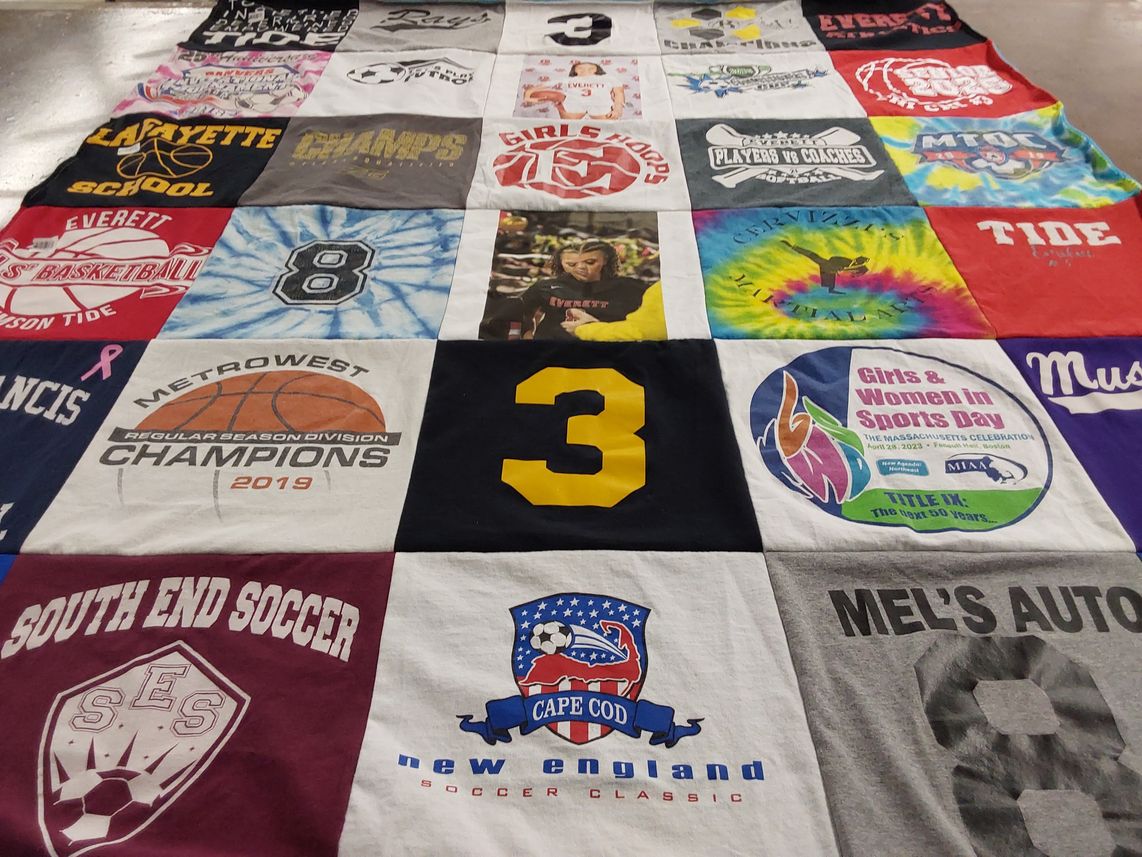 T-shirt quilt featuring south end soccer, cape cod soccer by Robin from MA