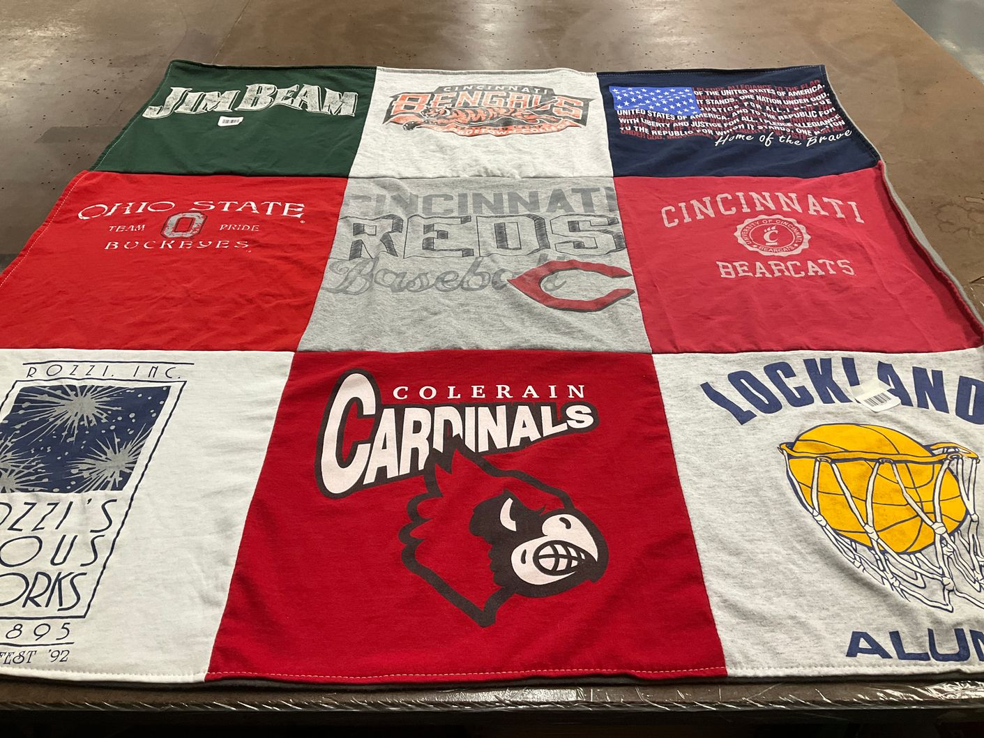 T-shirt quilt featuring cincinnati reds, cincinnati bearcats by Anne from OH