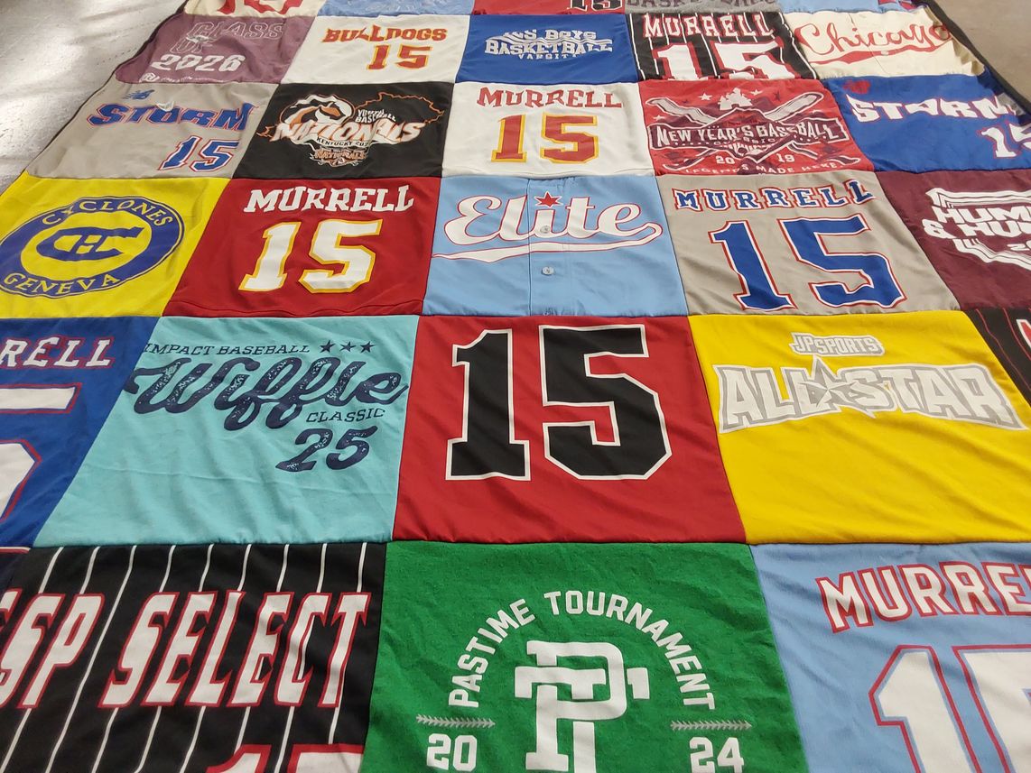 T-shirt quilt featuring bulldogs baseball by Danielle from IL