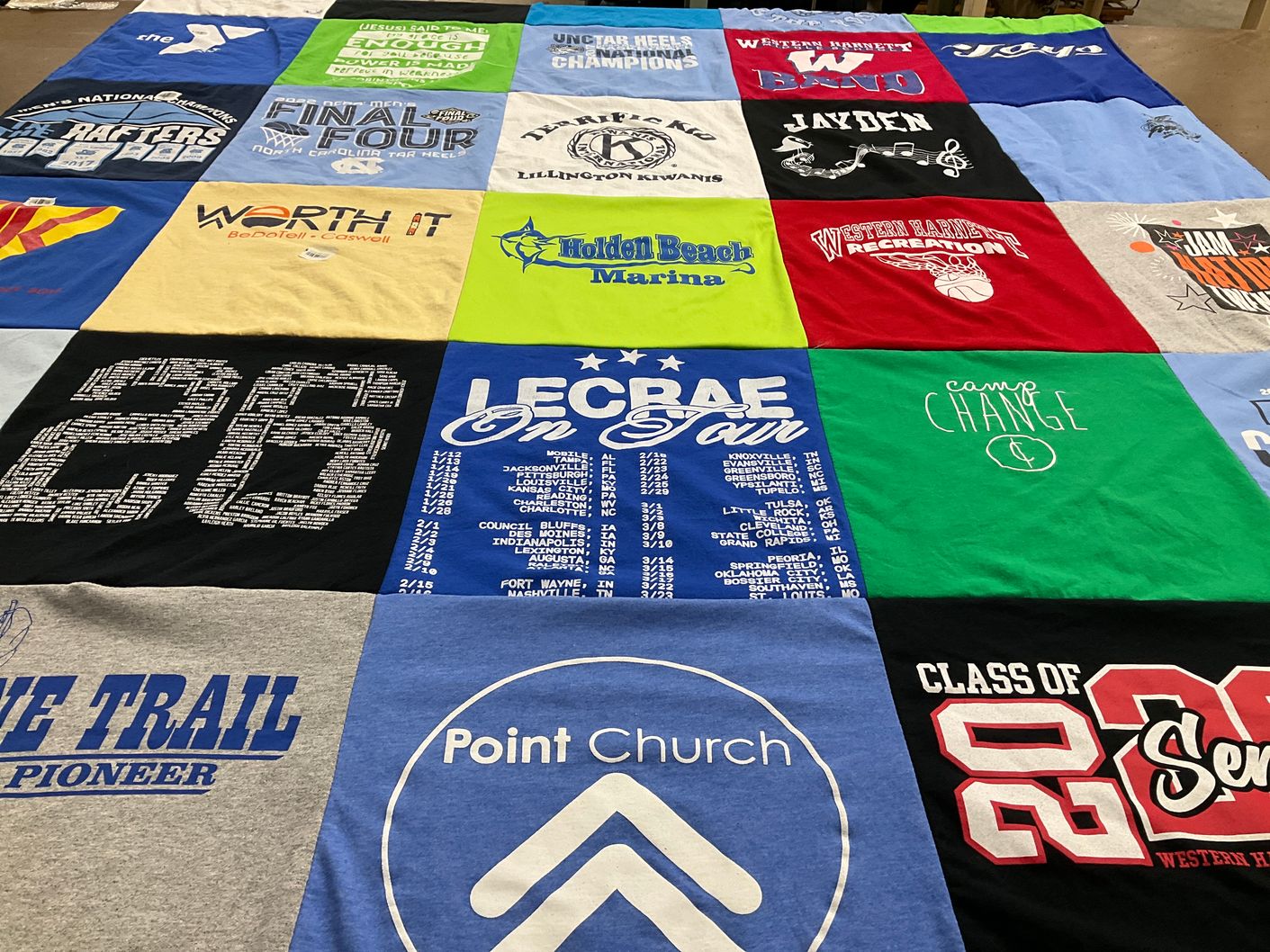 T-shirt quilt from western harnett high school by Sharon from NC