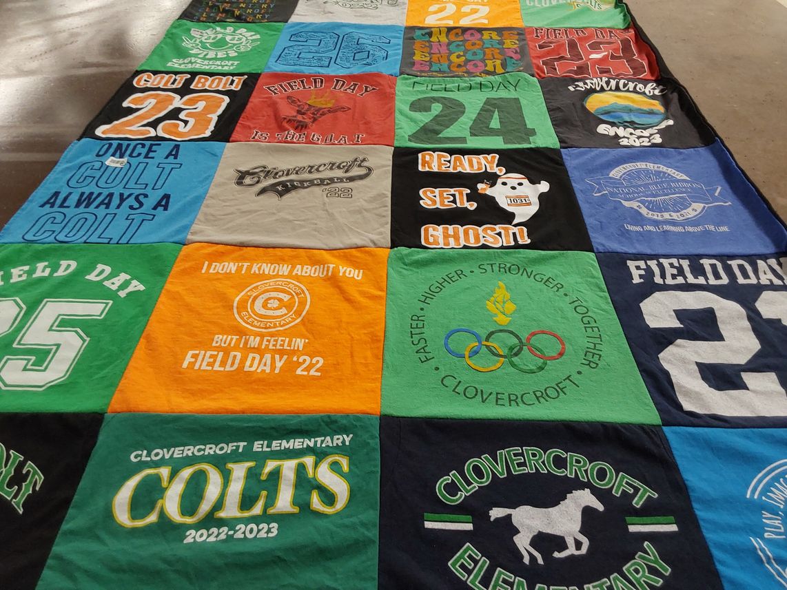 T-shirt quilt featuring clovercroft colts by Lauren from TN