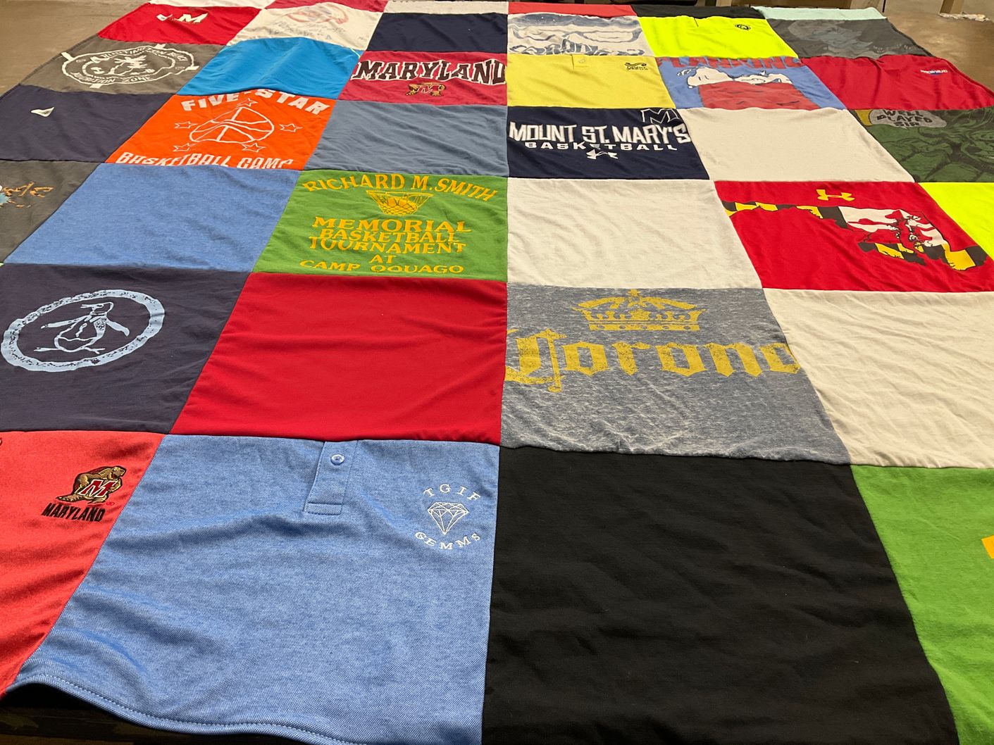T-shirt quilt featuring mount saint mary's basketball by Elizabeth from CA