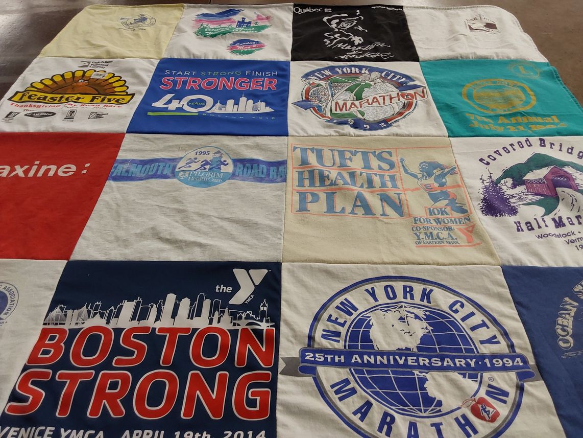 T-shirt quilt from tufts university by Brenda from MA