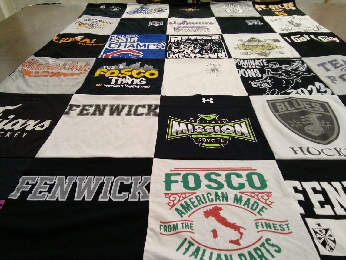T-shirt quilt featuring chicago mission, chicago cubs by Peter from IL
