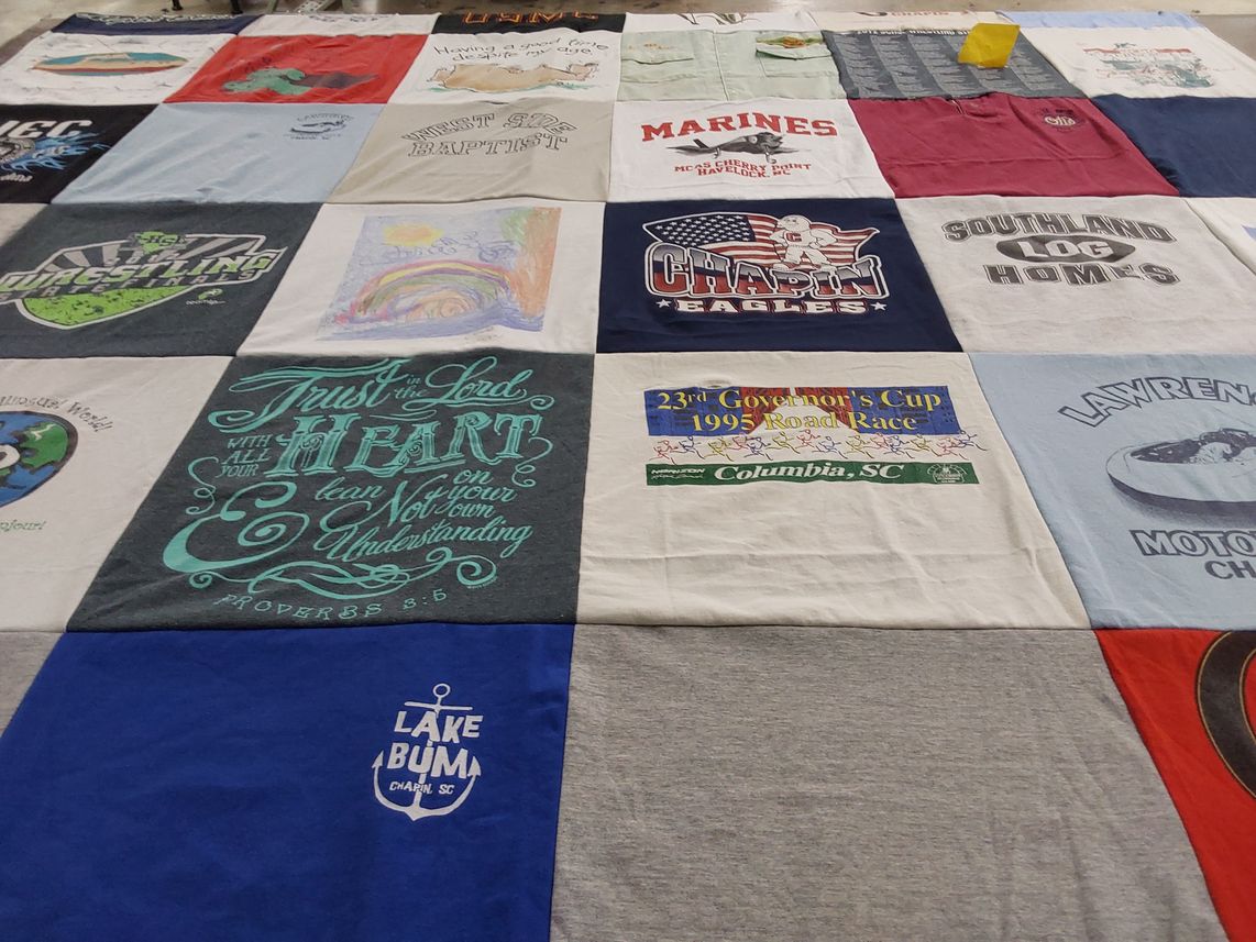 T-shirt quilt from chapin high school, lawrence high school by Belinda from SC