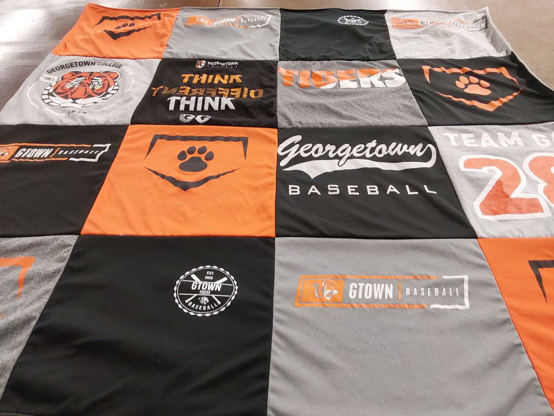 T-shirt quilt featuring georgetown college tigers by Shannon from KY