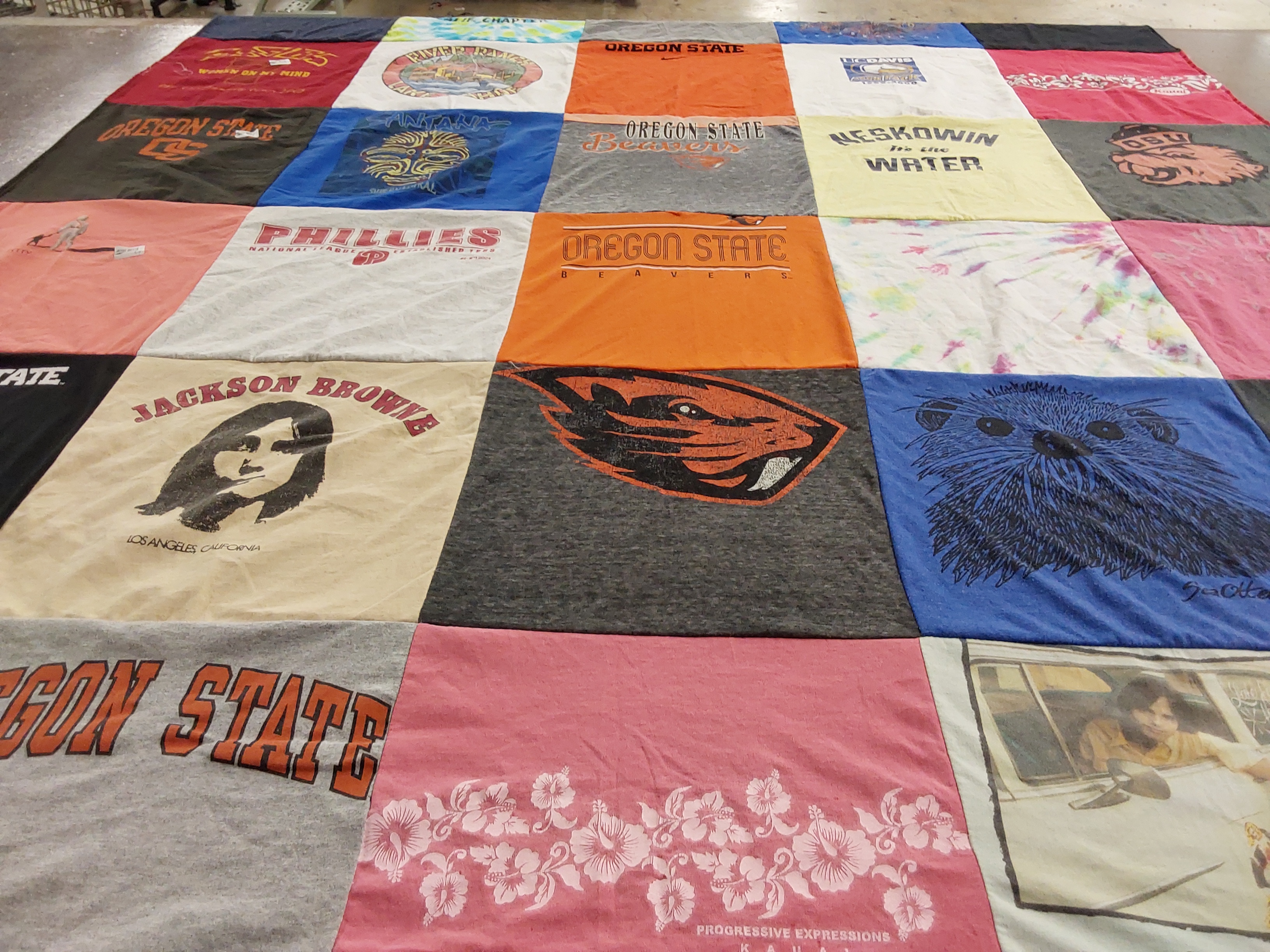 T-shirt quilt featuring oregon state beavers by Mary Jo from OR